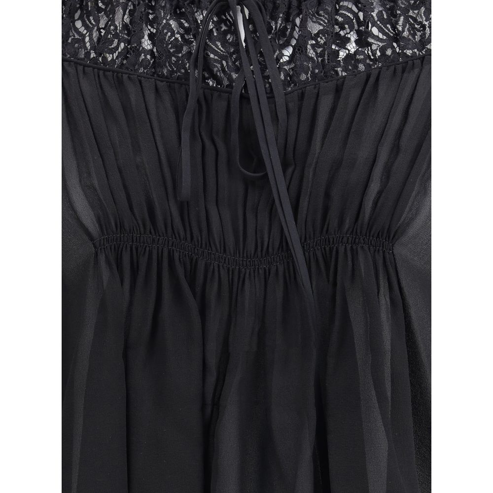 Chloé Silk georgette and lace Top - Image 3