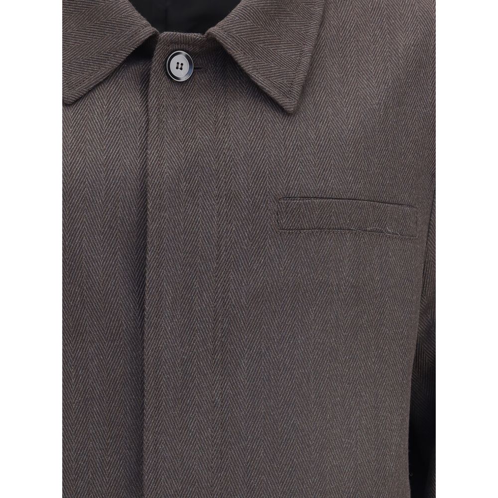 Brioni Brown Wool Coat - Image 3