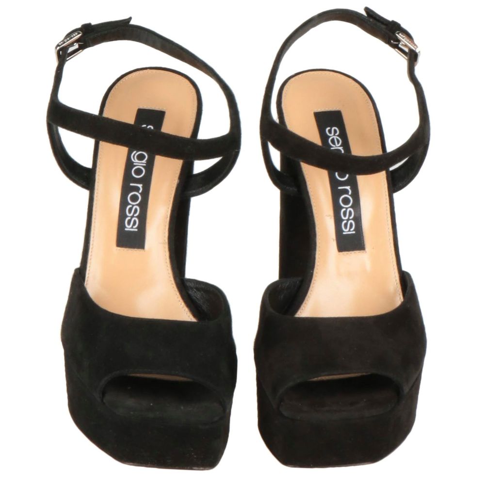 Sergio Rossi Black Velvet Sandal - Image 4