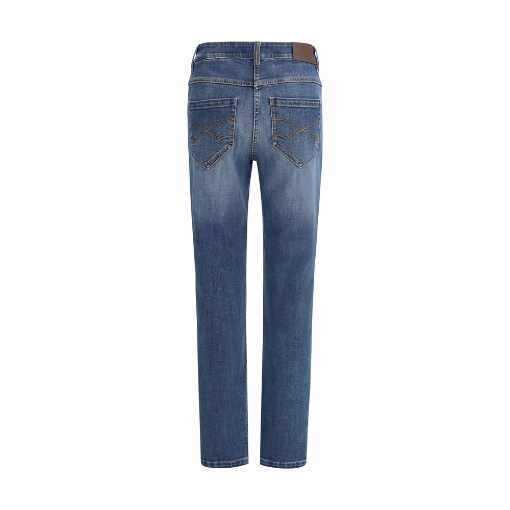 Brunello Cucinelli Blue Cotton Skinny Jeans - Image 2