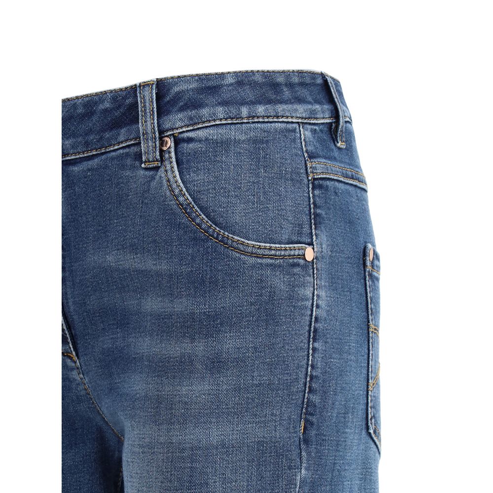 Brunello Cucinelli Blue Cotton Skinny Jeans - Image 3