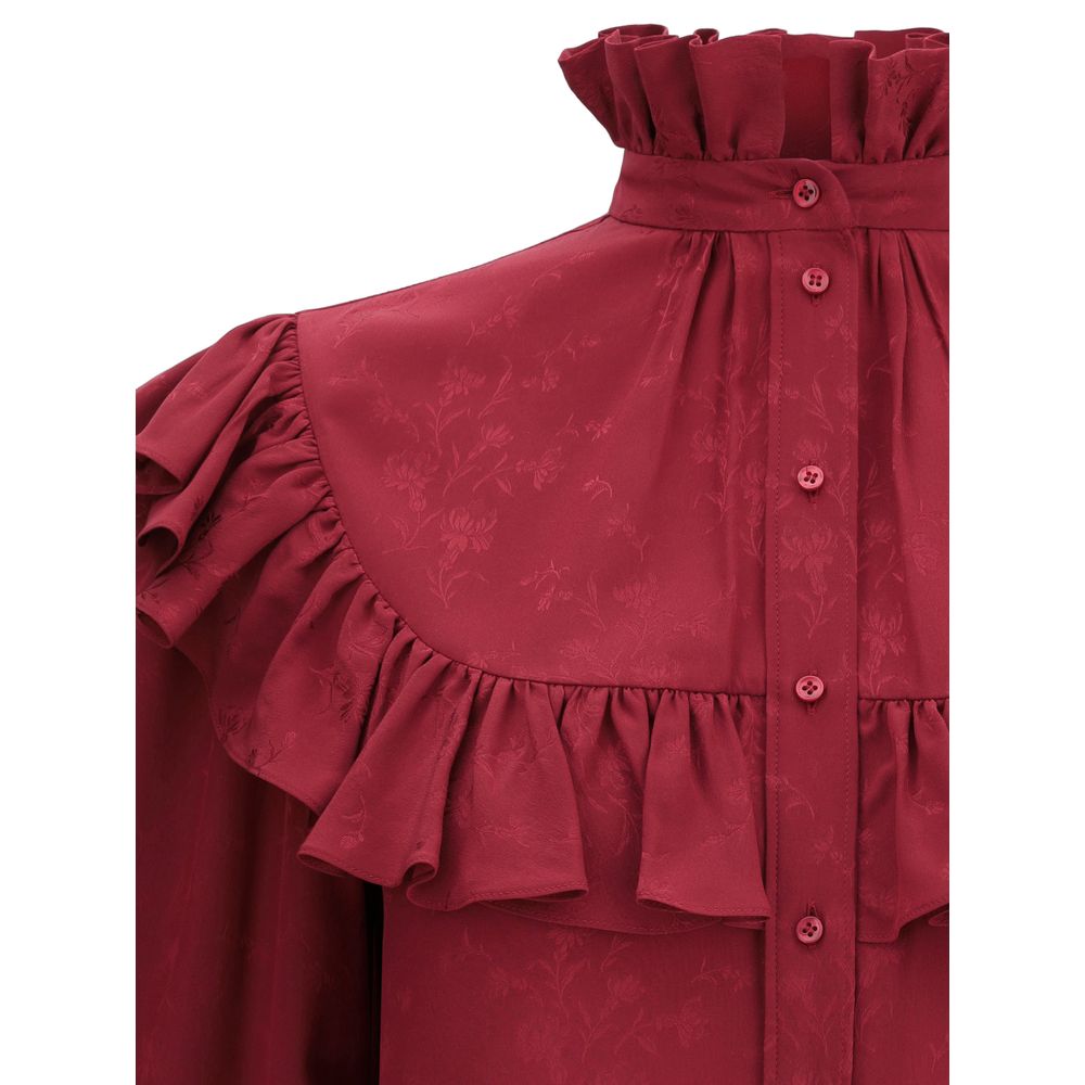 Saint Laurent Silk Blouse with ruffles - Image 3