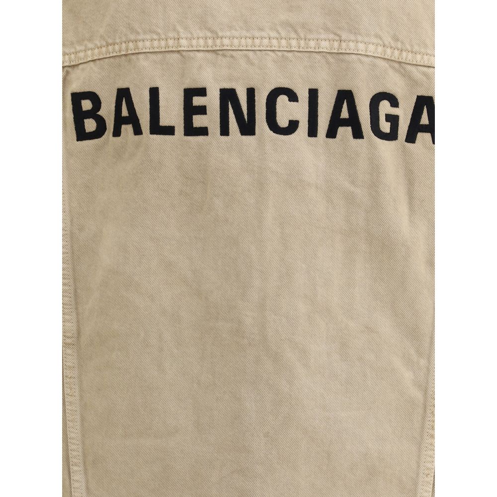Balenciaga Beige Cotton Denim Jacket - Image 4