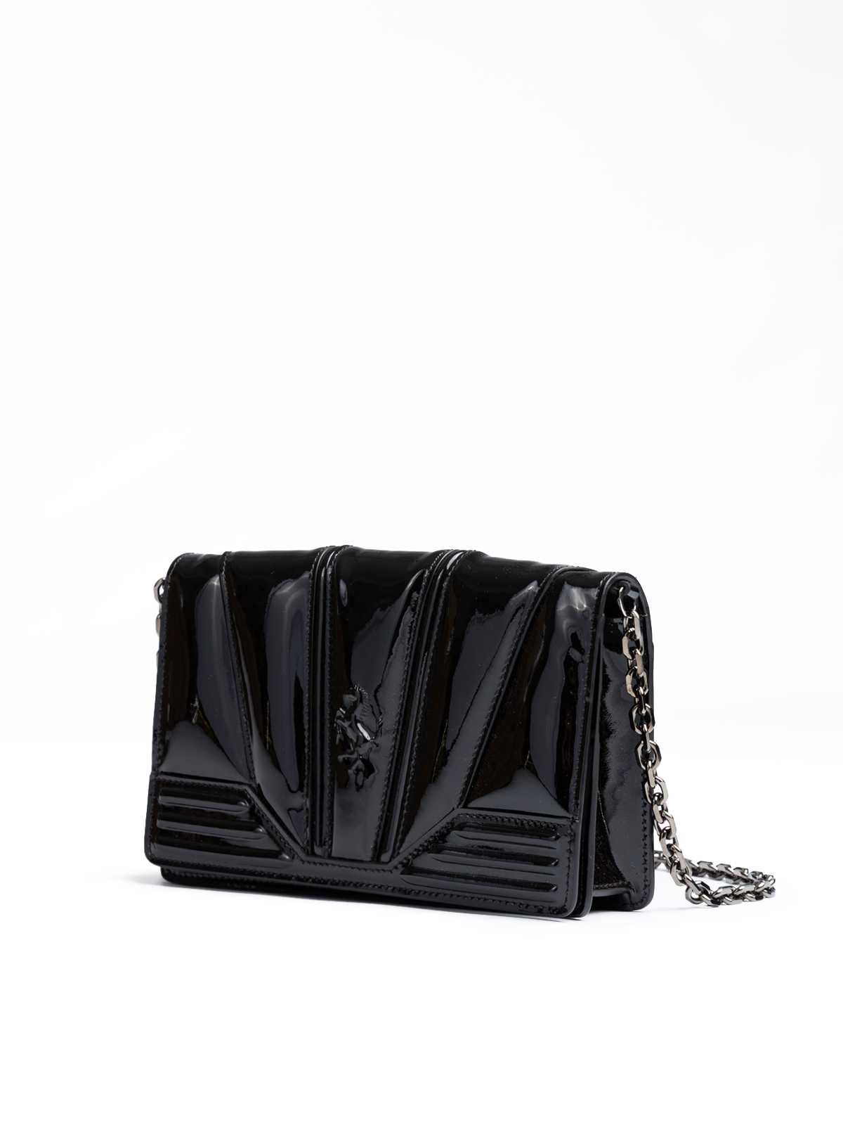 Ferrari Black GT patent leather bag with chain - Image 2
