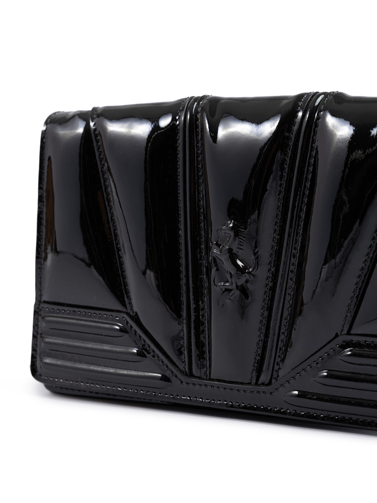 Ferrari Black GT patent leather bag with chain - Image 4