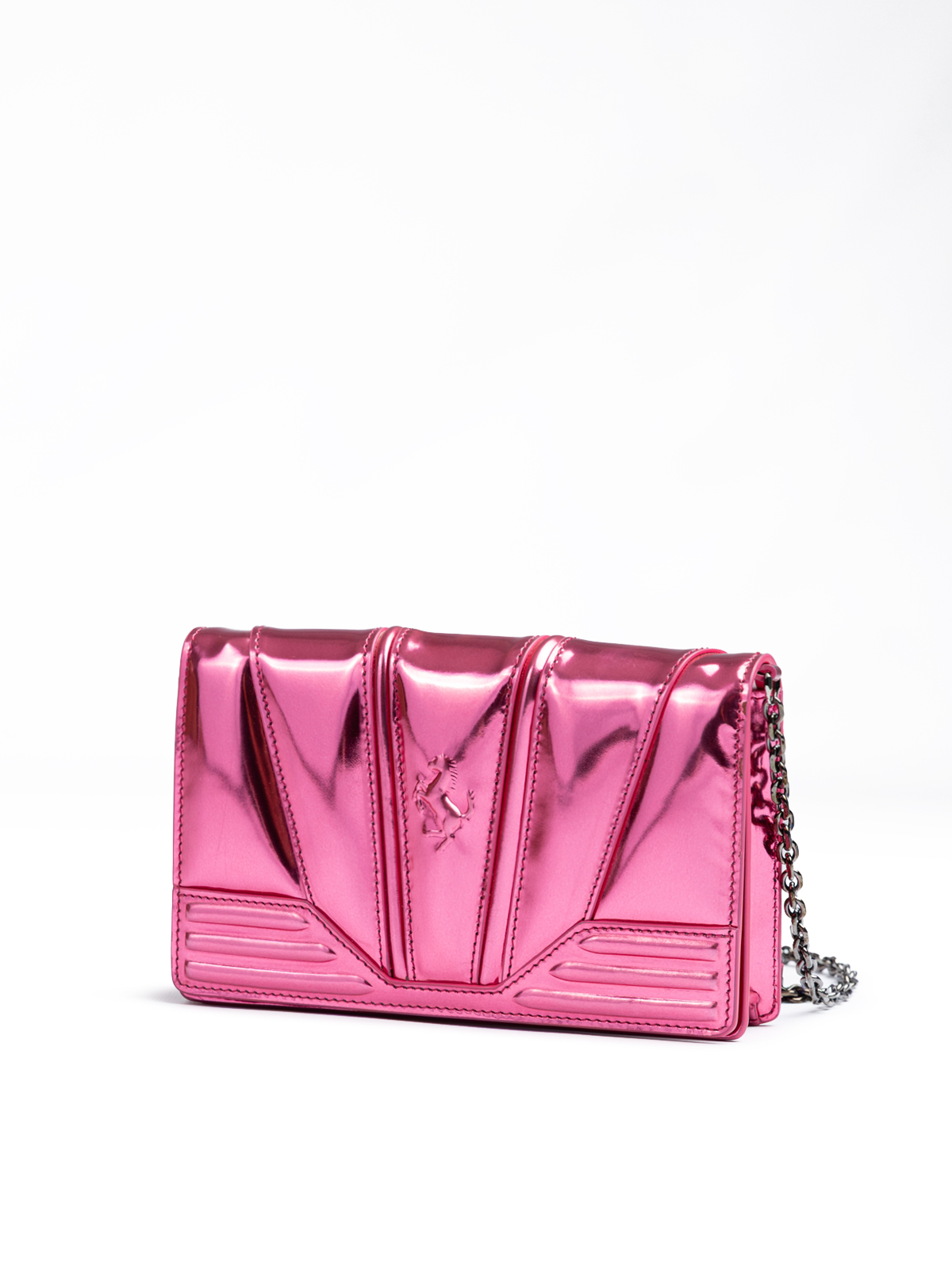 Ferrari Metal Pink GT patent leather bag with chain - Image 2