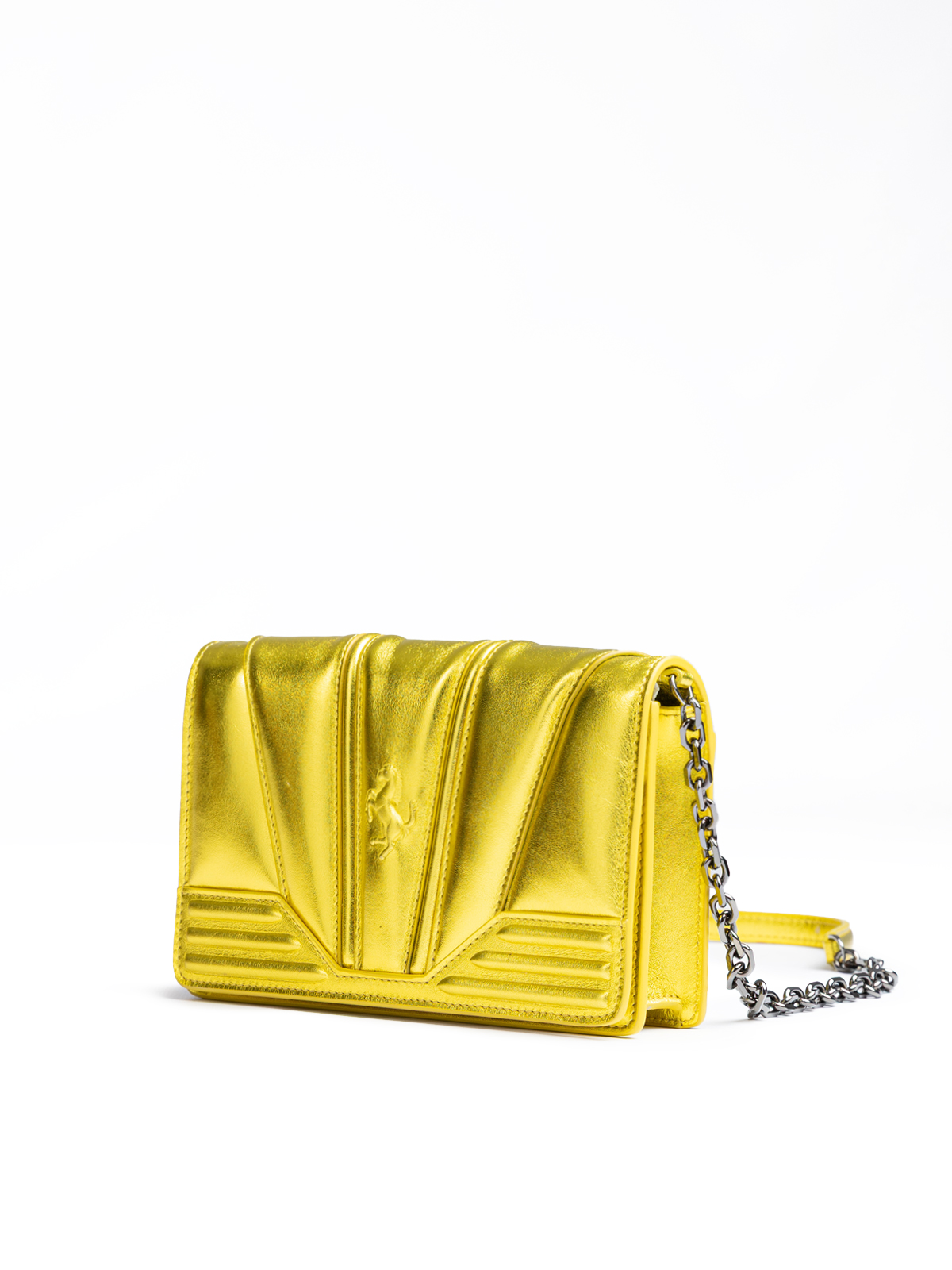 Ferrari Metal Yellow GT patent leather bag with chain - Image 2