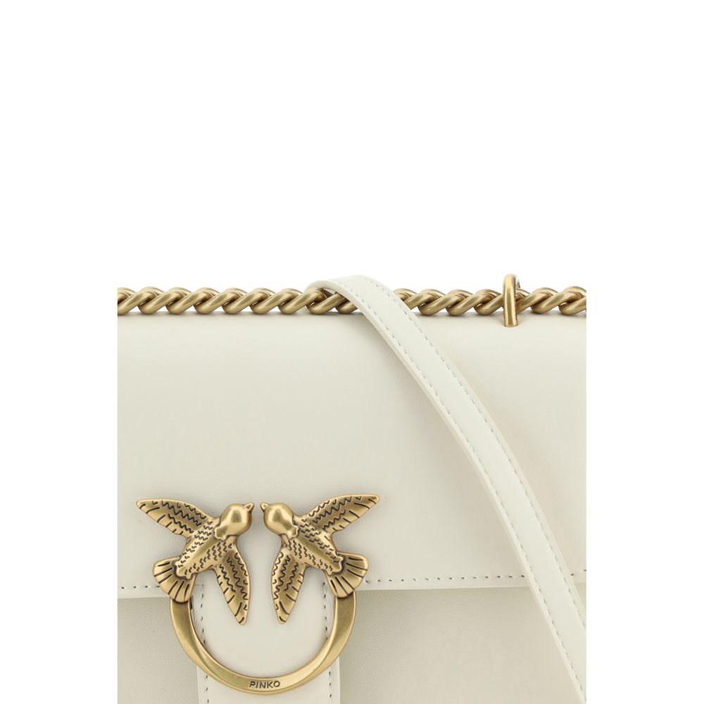 PINKO Beige Calf Leather Bos Taurus Shoulder Bag - Image 4