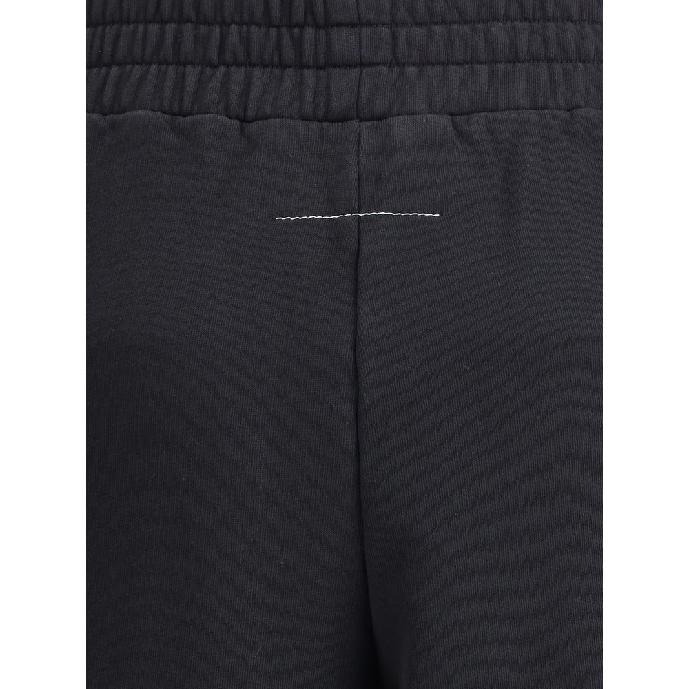 MM6 Black Cotton Joggers (Workout Pants) - Image 4