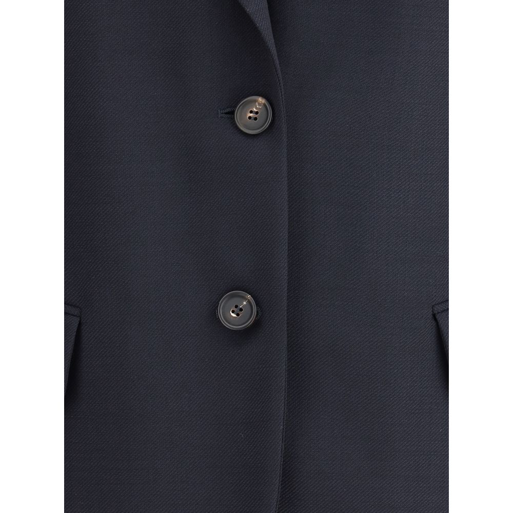 Brunello Cucinelli Blue Fleece Wool Blazer - Image 3