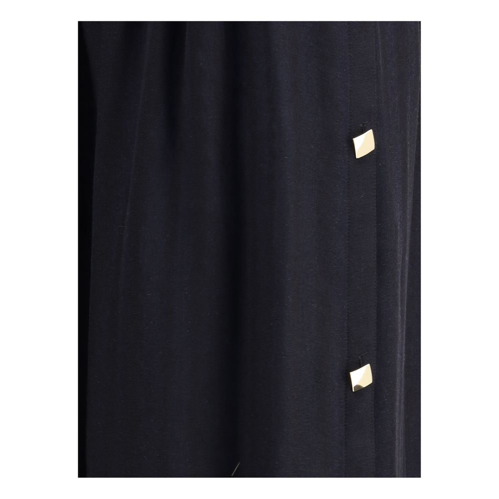 Kristina Ti Black Fleece Wool Long Skirt - Image 3