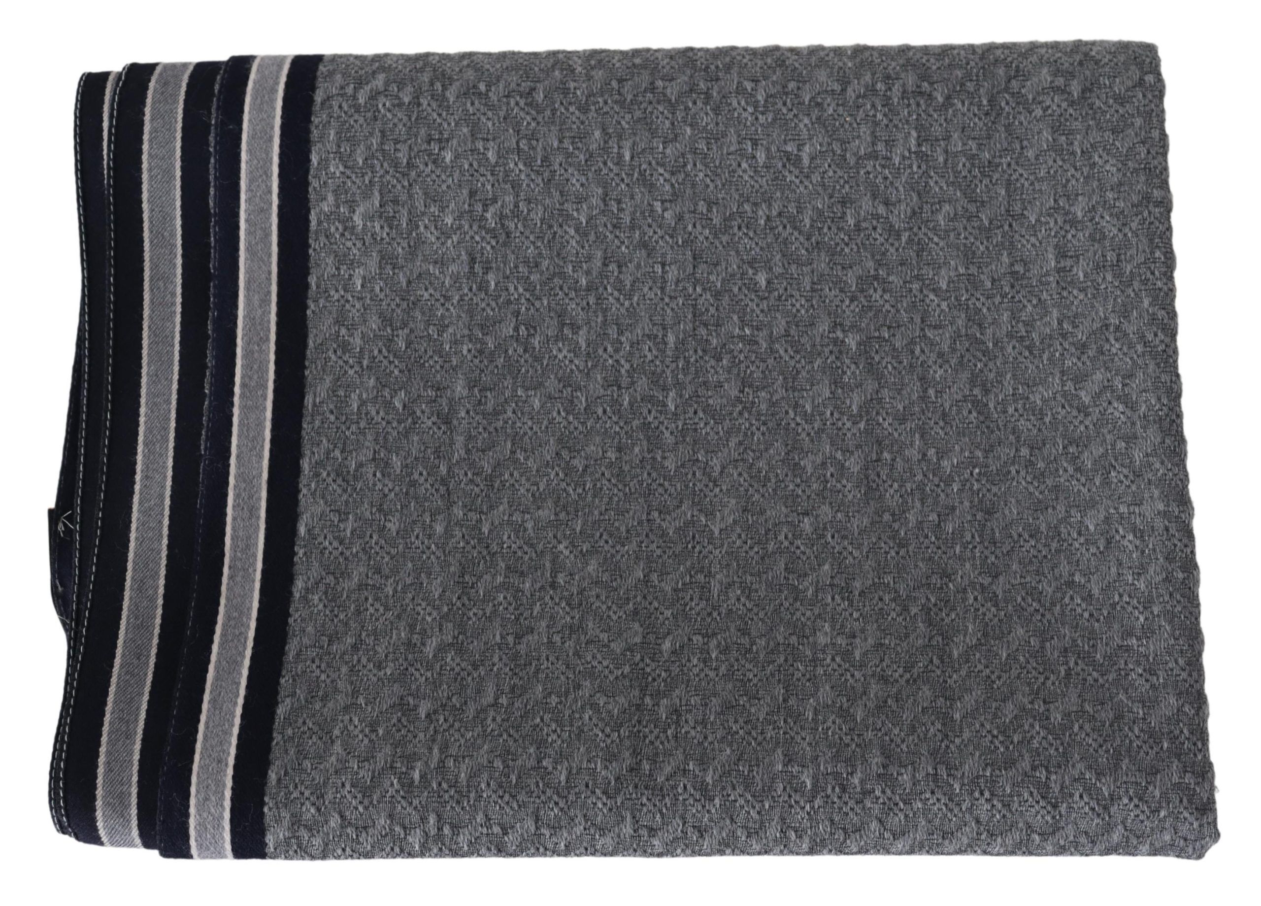 Missoni Gray Stripes Pattern 100% Wool Unisex Neck Wrap Scarf - Image 4