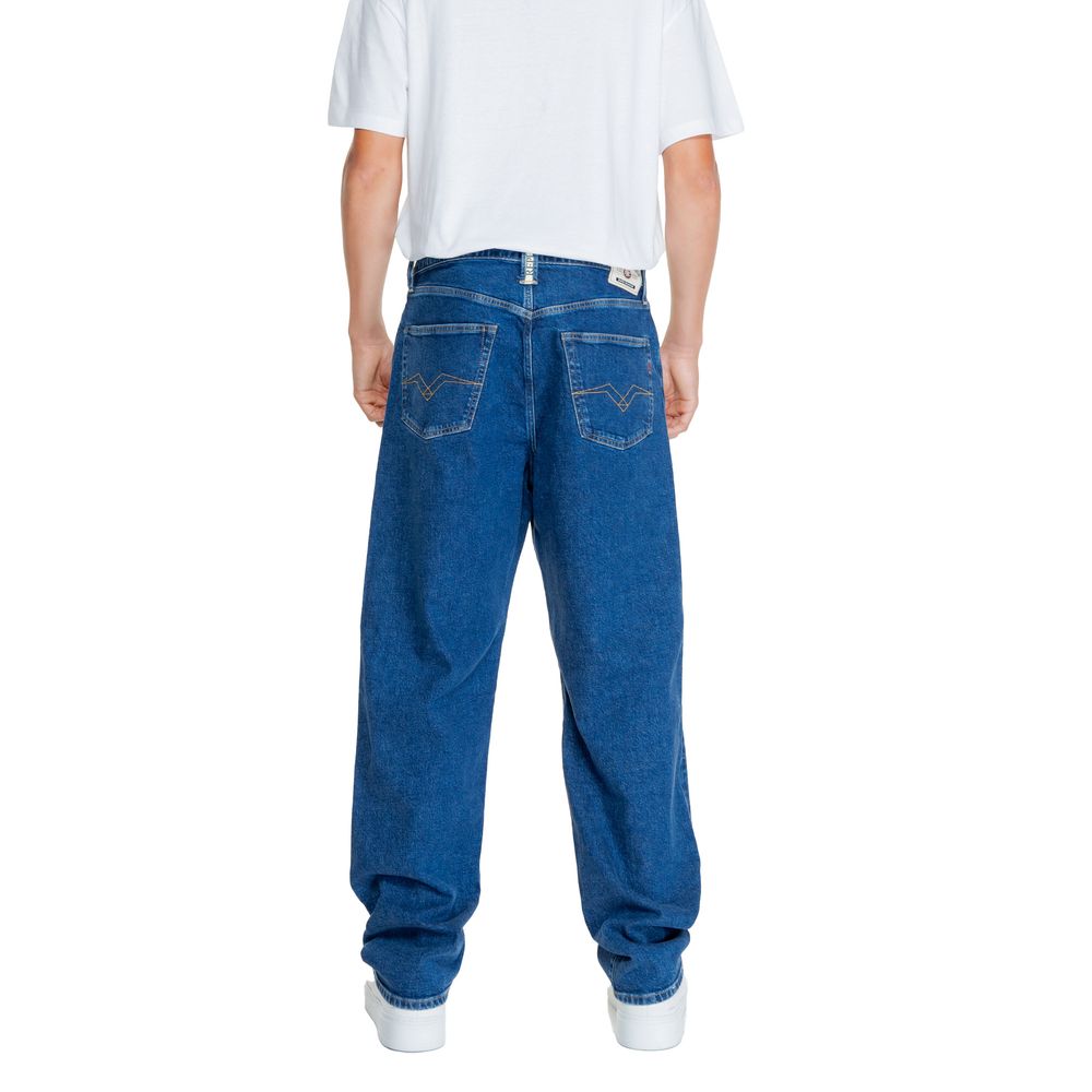 Replay Blue Cotton Relaxed Fit Jeans - Image 2
