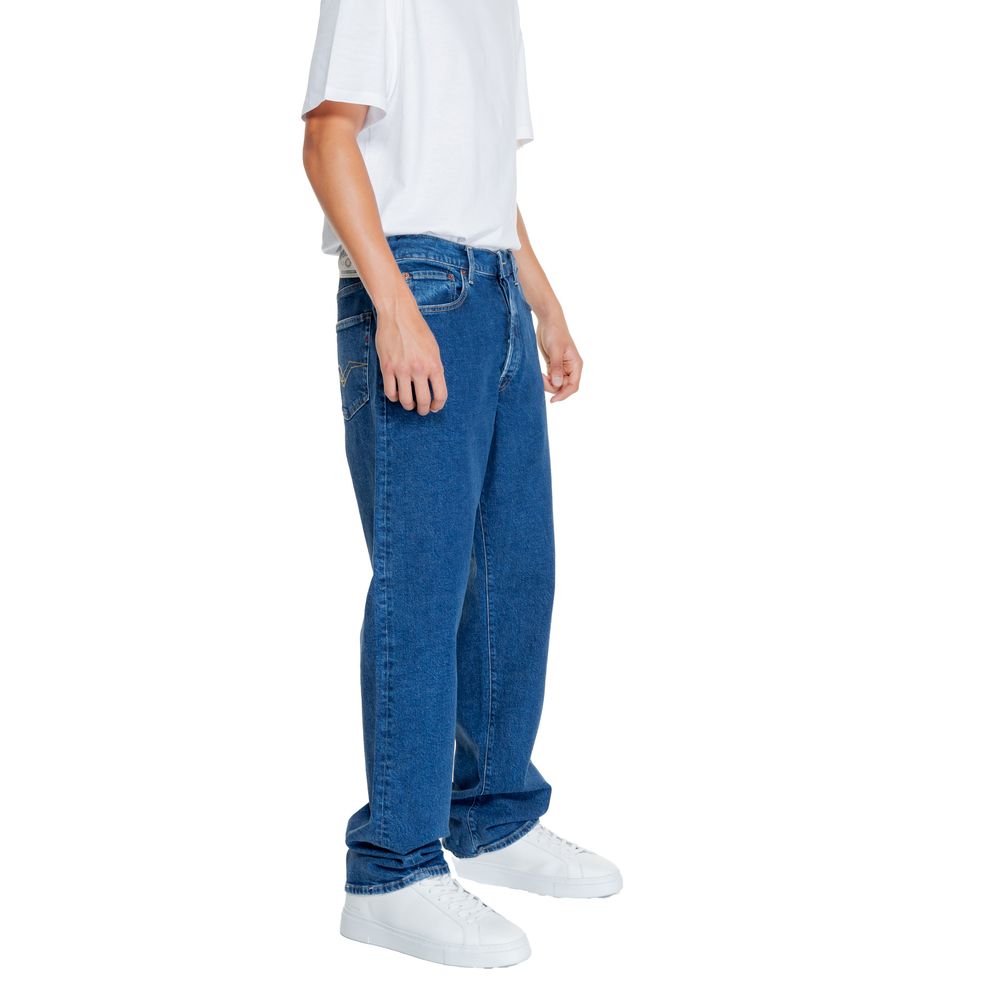 Replay Blue Cotton Relaxed Fit Jeans - Image 4