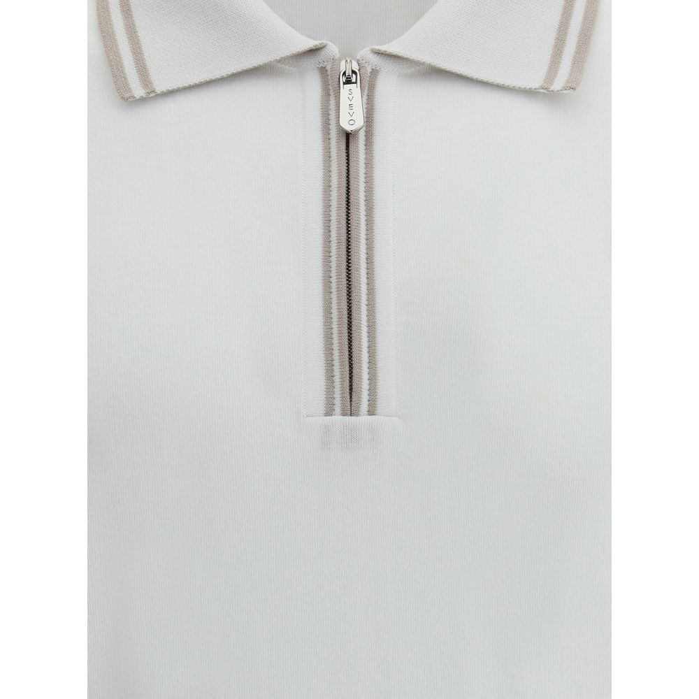 Svevo White Cotton Polo Shirt - Image 3