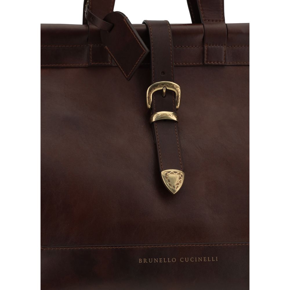 Brunello Cucinelli Leather Travel Bag - Image 4