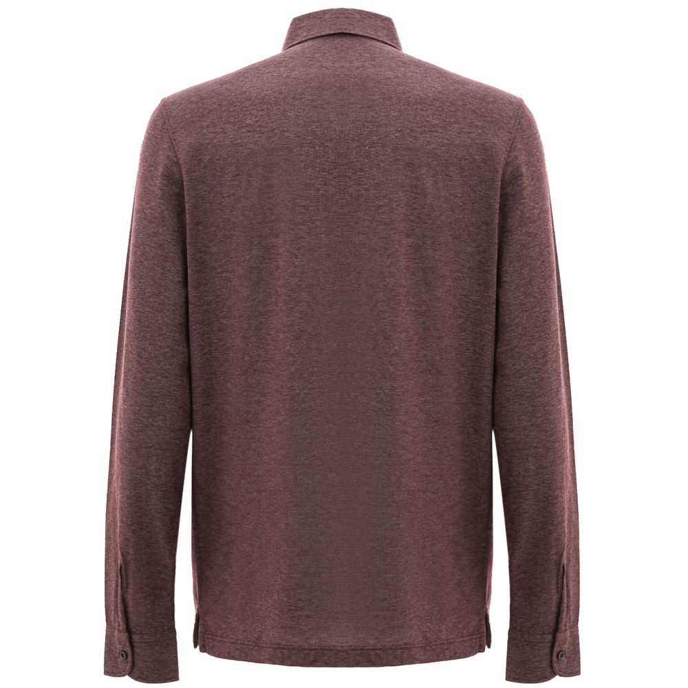 Corneliani Purple Cotton Polo Shirt - Image 3