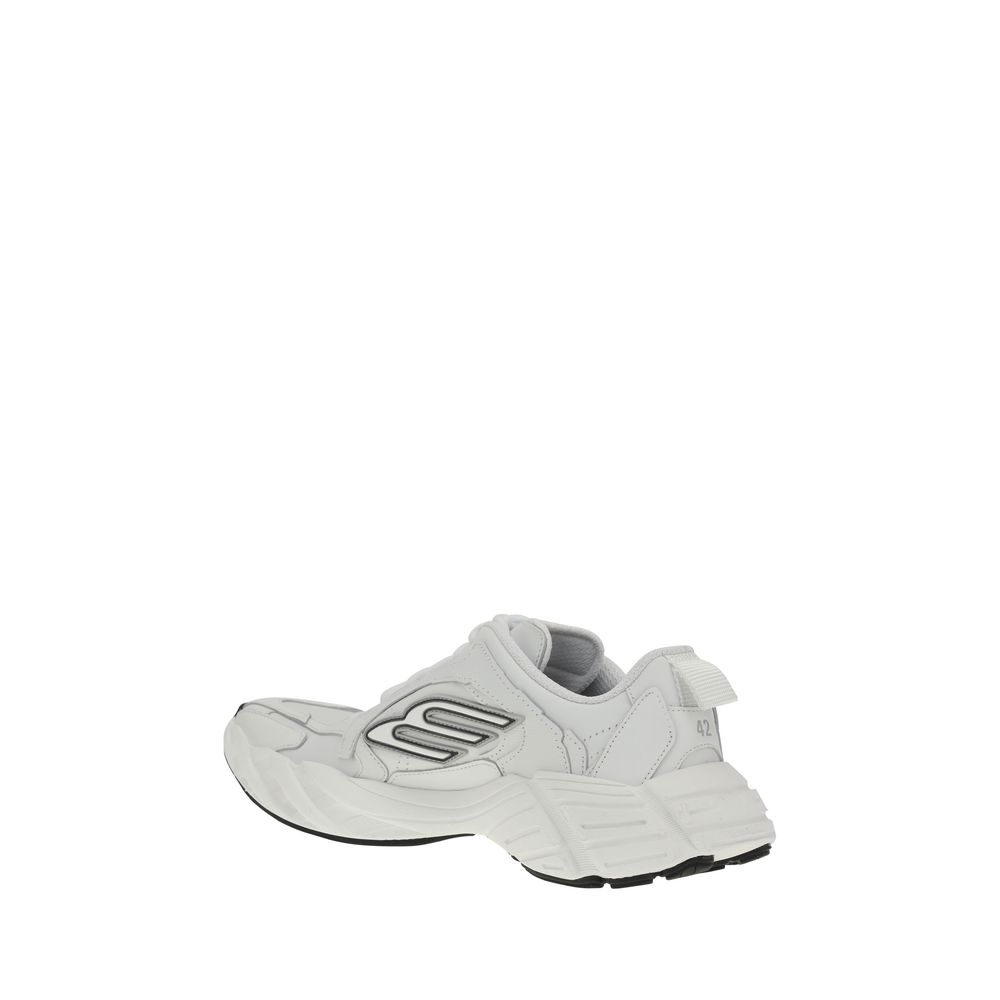 Balenciaga White Calf Leather Bos Taurus Athletic Sneakers - Image 3