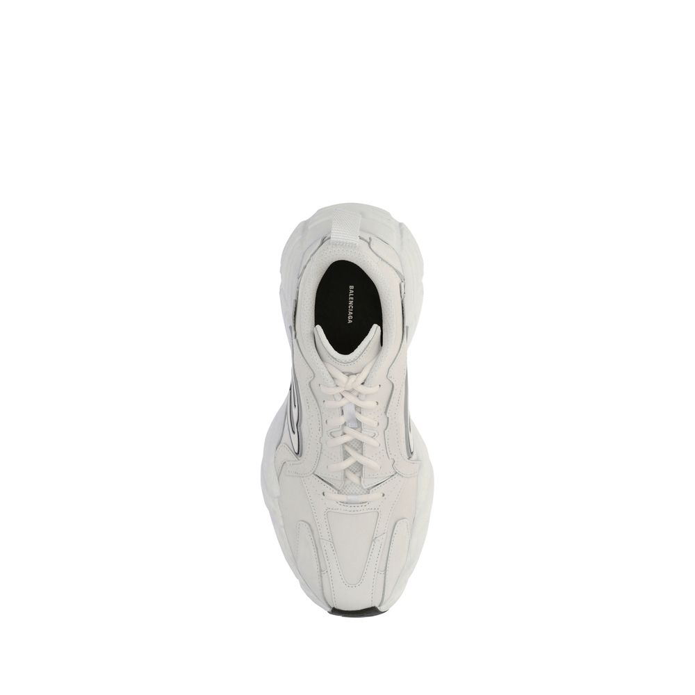 Balenciaga White Calf Leather Bos Taurus Athletic Sneakers - Image 4
