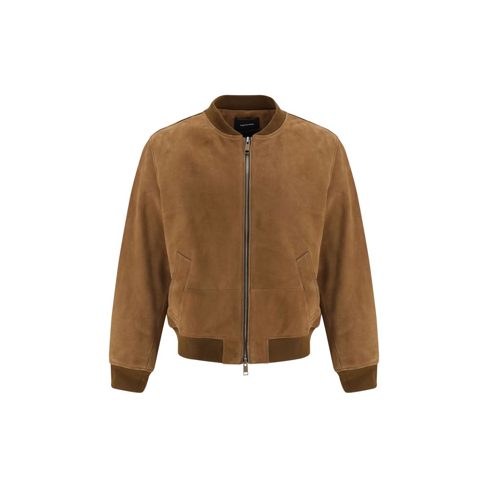 Yves Salomon Suede Bomber Jacket