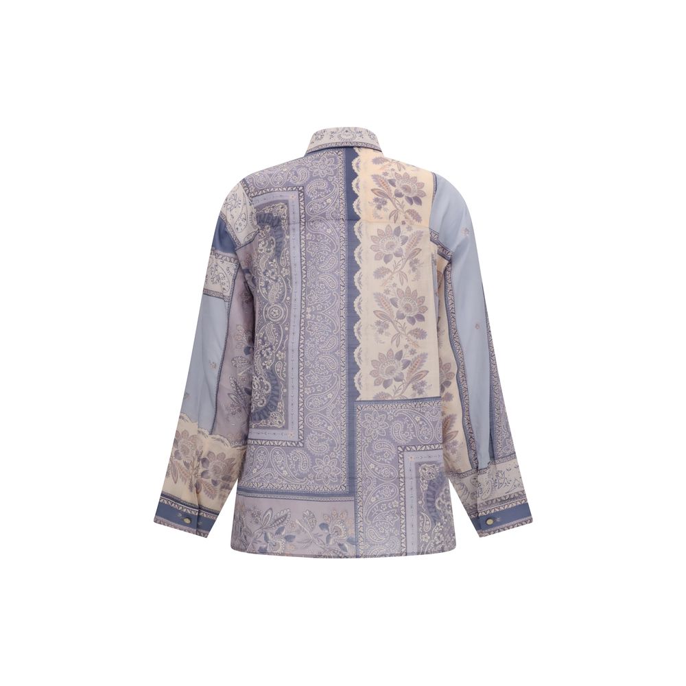 Zimmermann Purple Cotton Pattern Shirt - Image 2