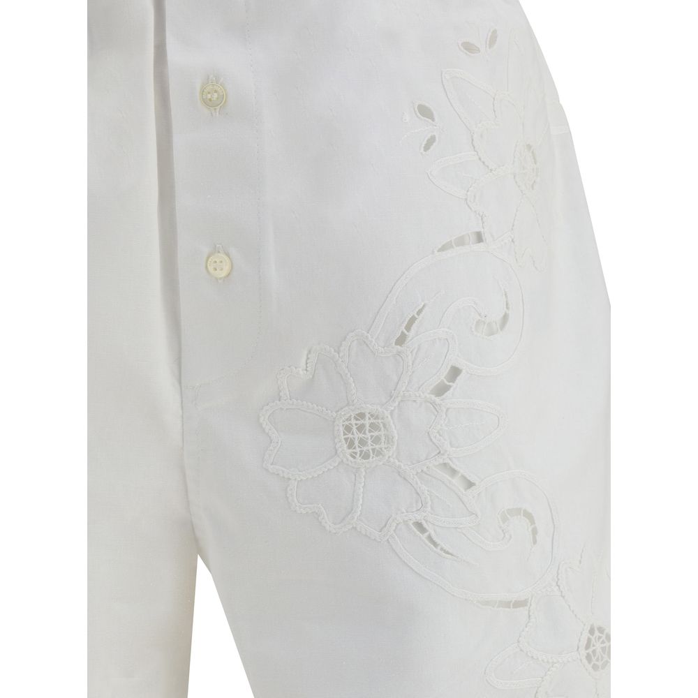 Marine Serre Linen Shorts - Image 3