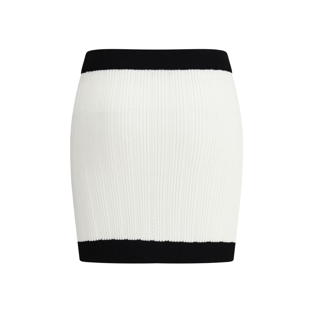 Balmain White Viscose Mini Skirt - Image 2