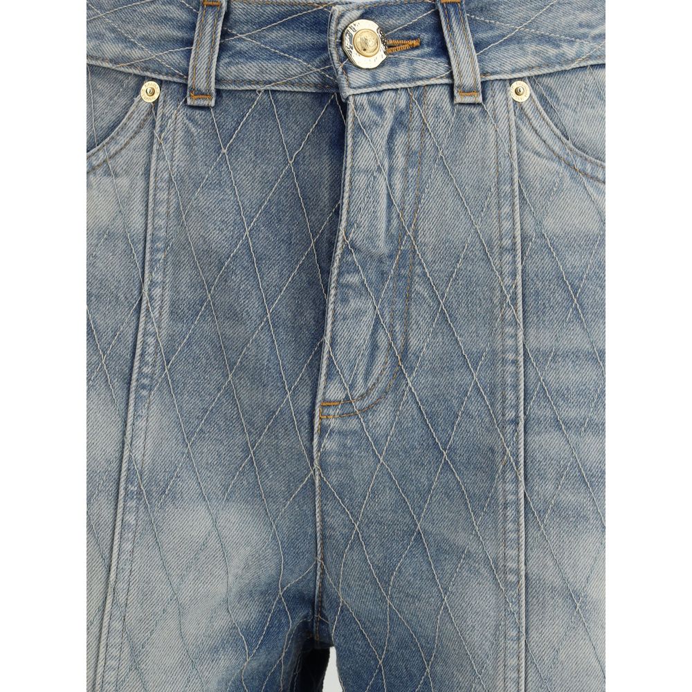 Balmain Light Blue Cotton Bermuda Shorts - Image 3