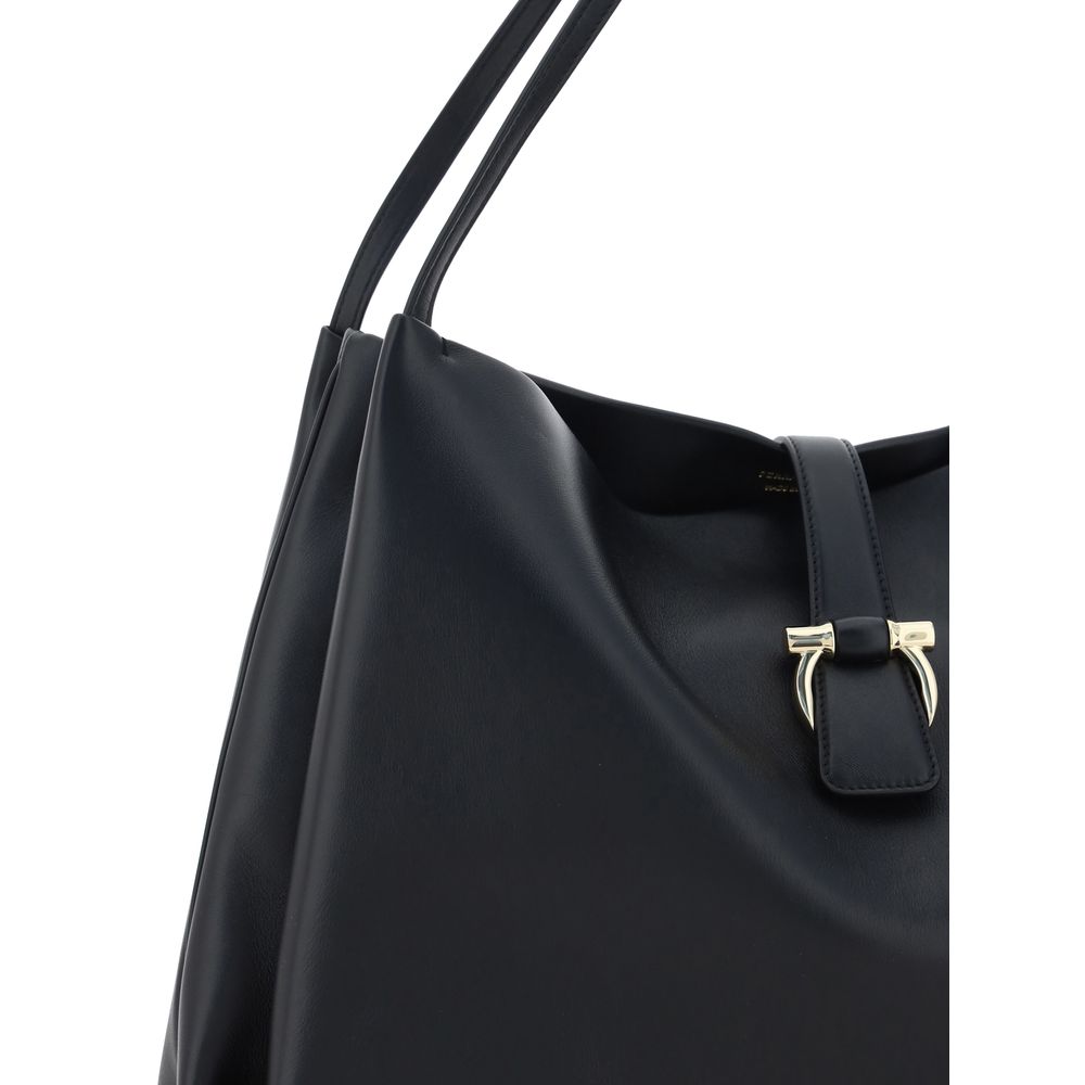 Ferragamo Black Calf Leather Bos Taurus Handbag - Image 4