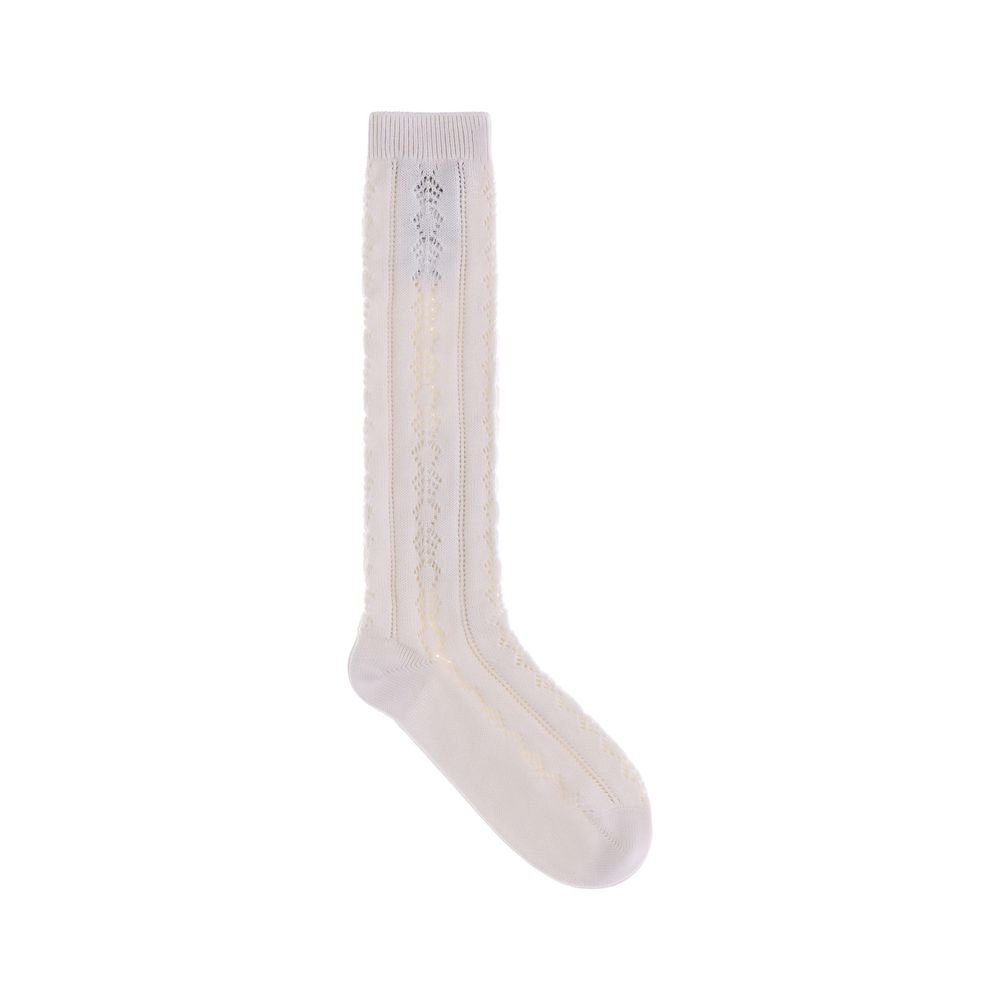 Valentino Garavani Cream Cotton Socks - Image 2