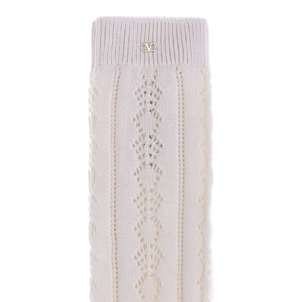 Valentino Garavani Cream Cotton Socks - Image 3