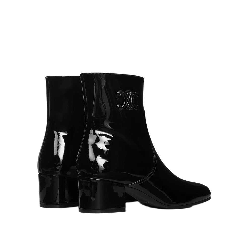 Celine Triomphe Zipped Leather Boots - Image 3