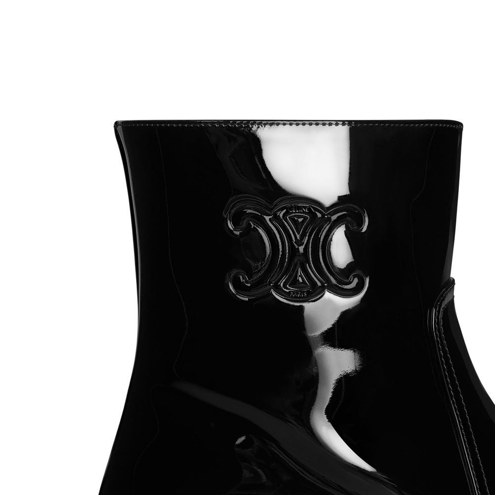 Celine Triomphe Zipped Leather Boots - Image 4