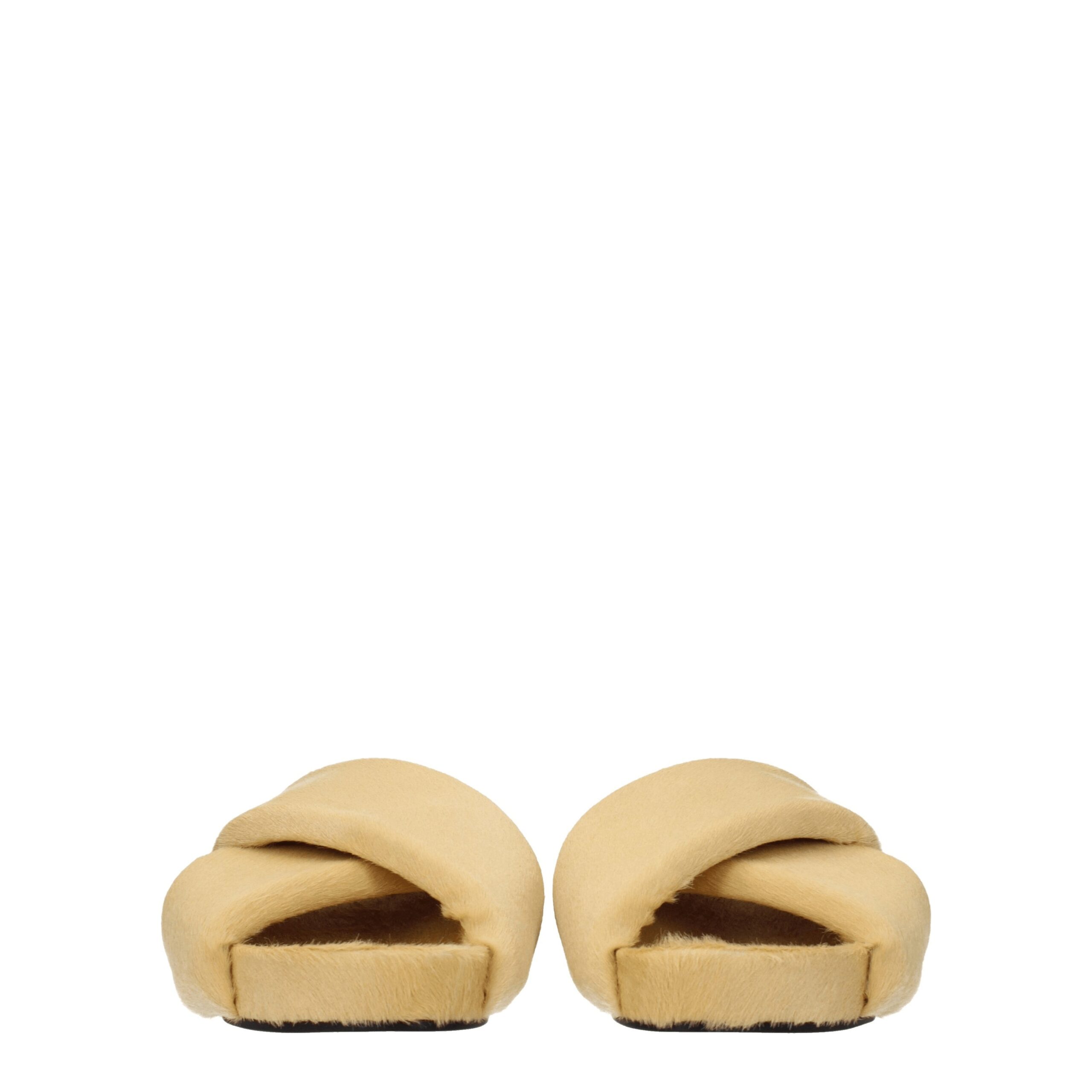 Jil Sander Beige Horsehair Slippers Sandals - Image 3