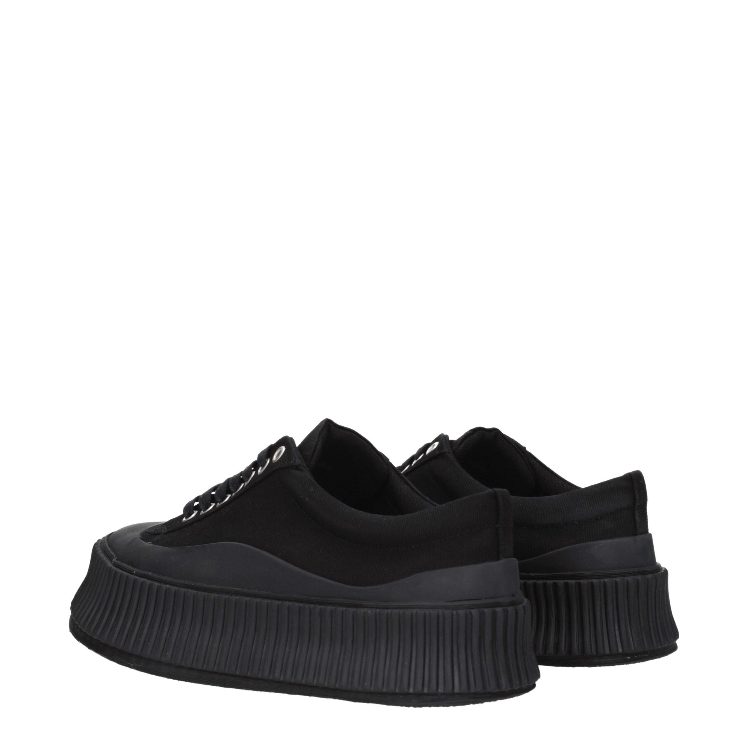 Jil Sander Black Fabric Chunky Sneakers - Image 4