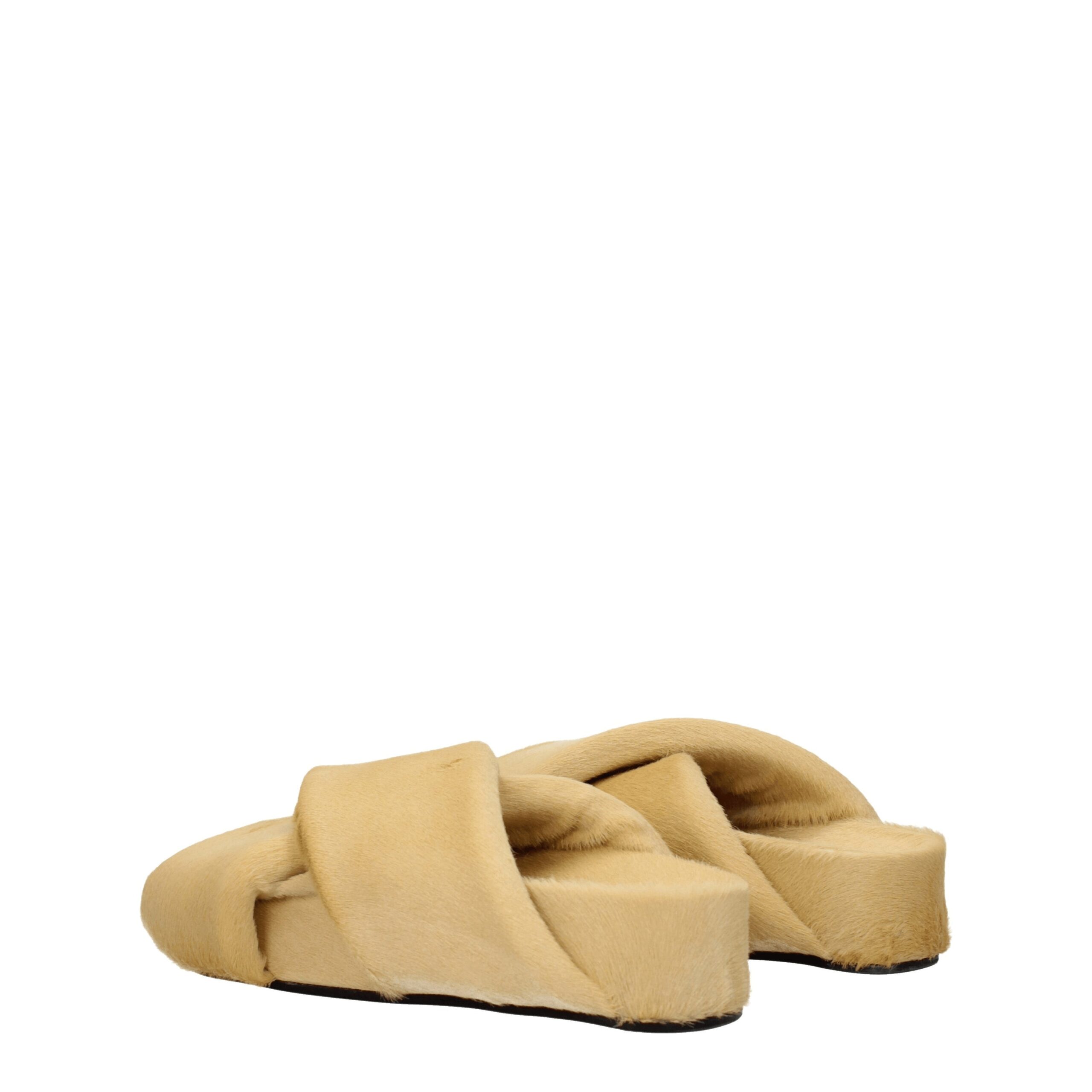 Jil Sander Beige Horsehair Slippers Sandals - Image 4