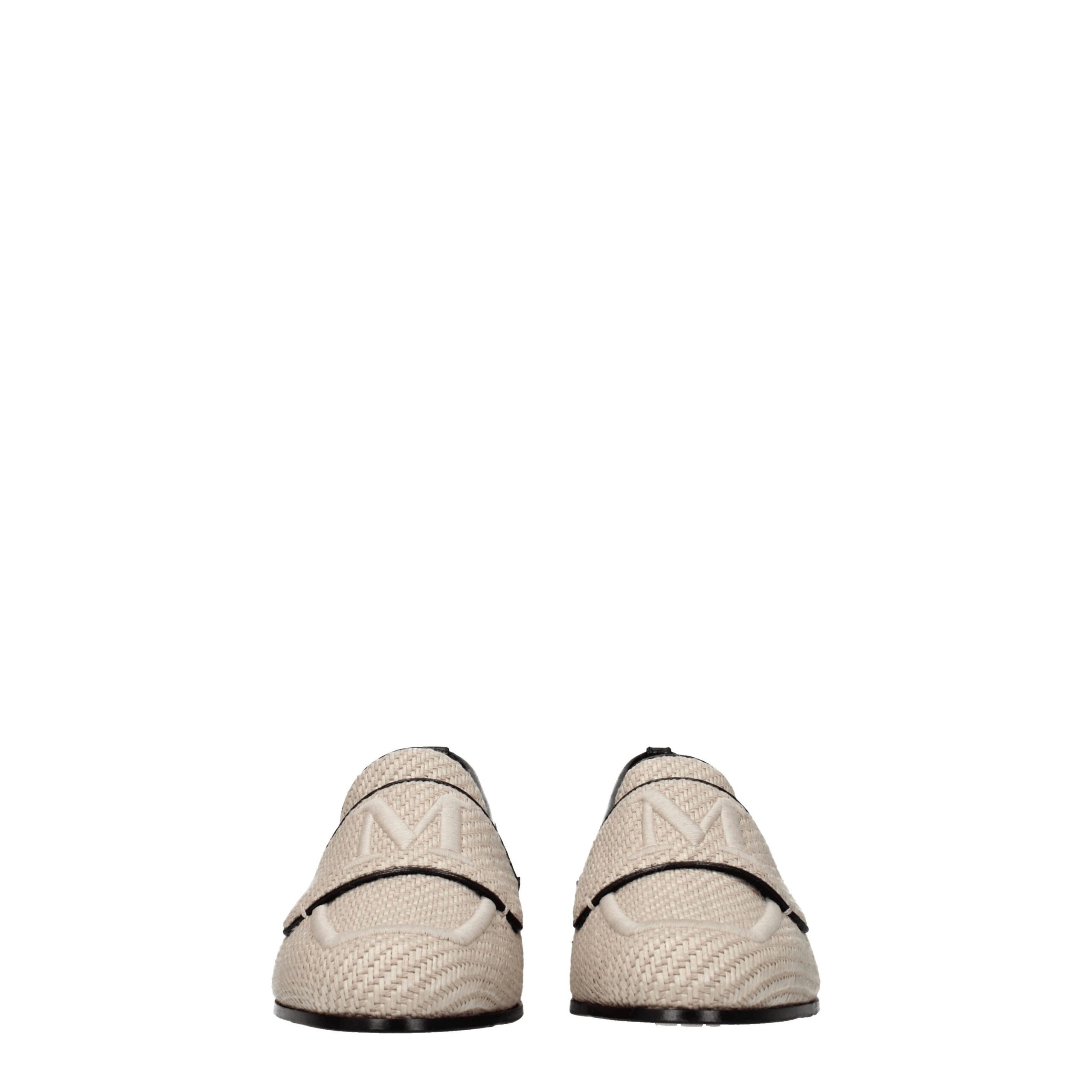 Max Mara Beige Fabric Slip-On Loafers - Image 3