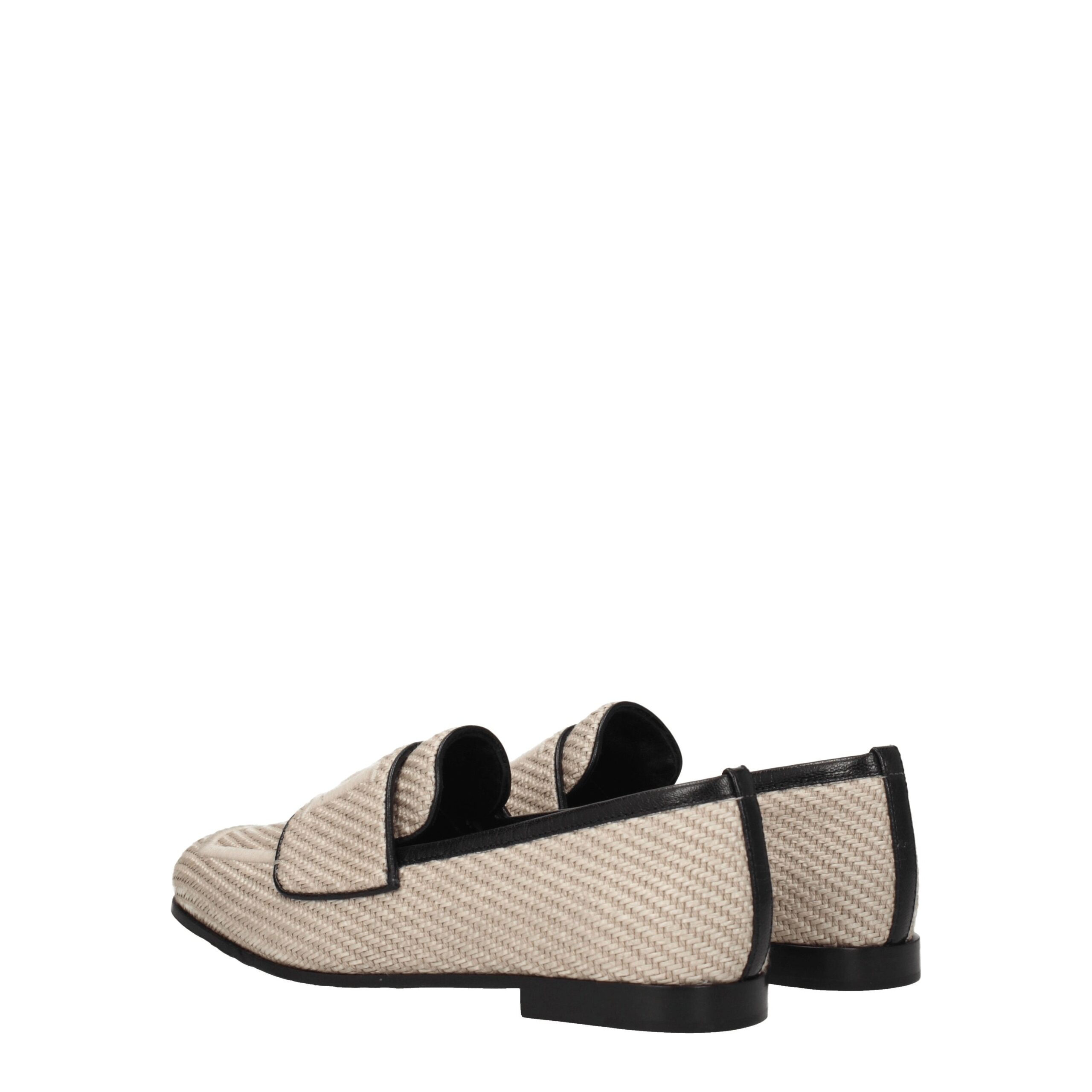 Max Mara Beige Fabric Slip-On Loafers - Image 4