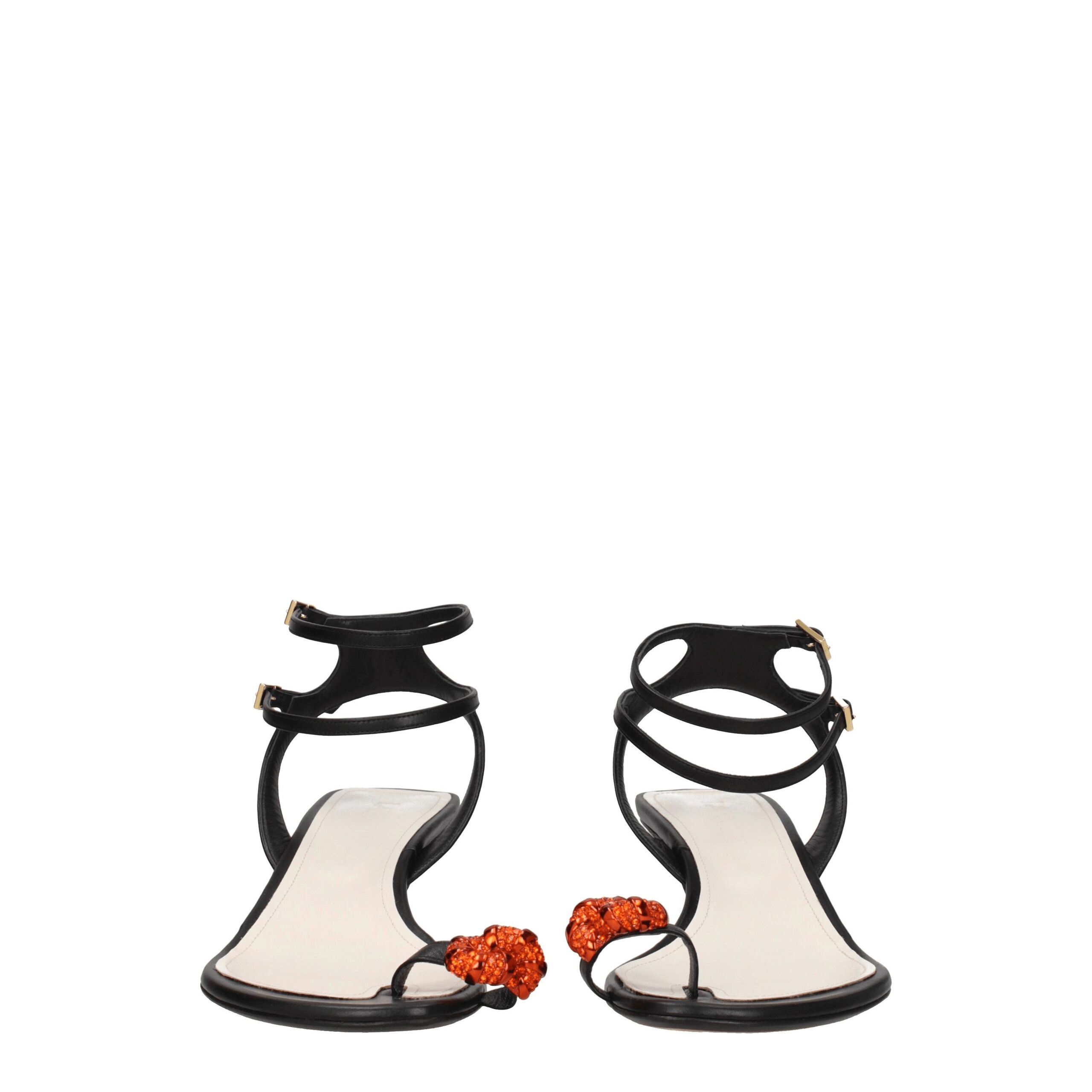 Lanvin Black Leather Stiletto Heels Sandals - Image 3