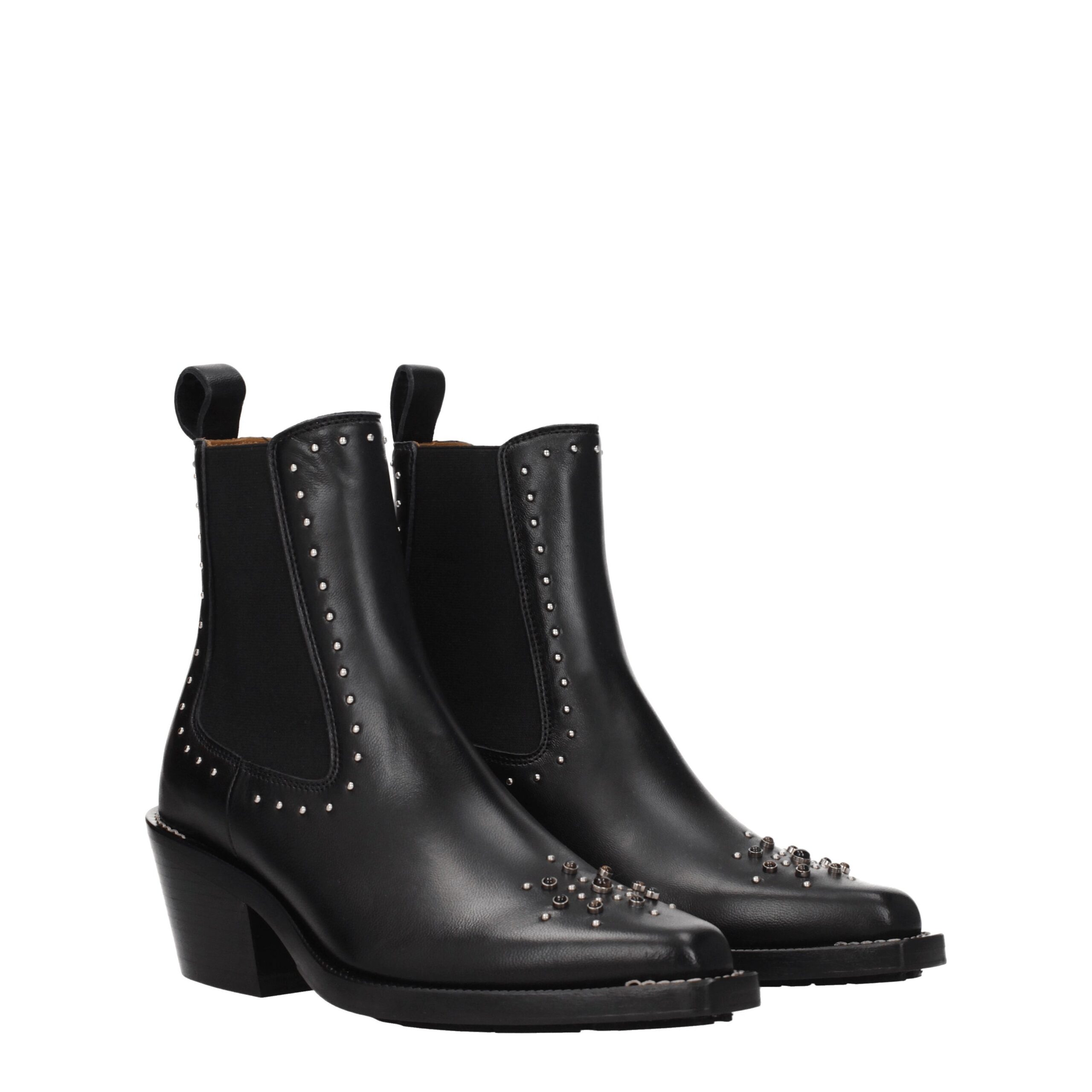 Chloé Black Leather Ankle Boots - Image 2