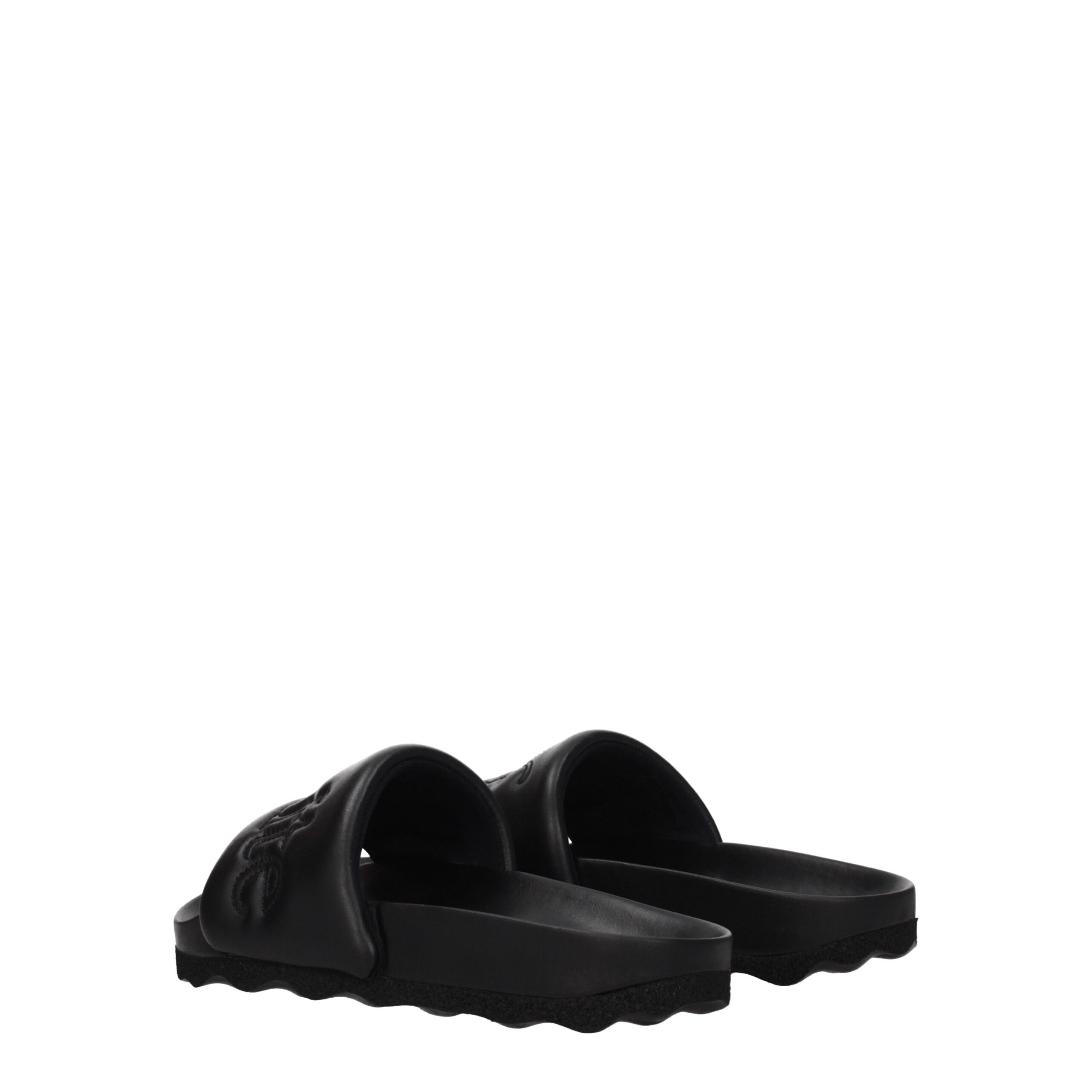 Off-White Black Leather Slippers - Image 4