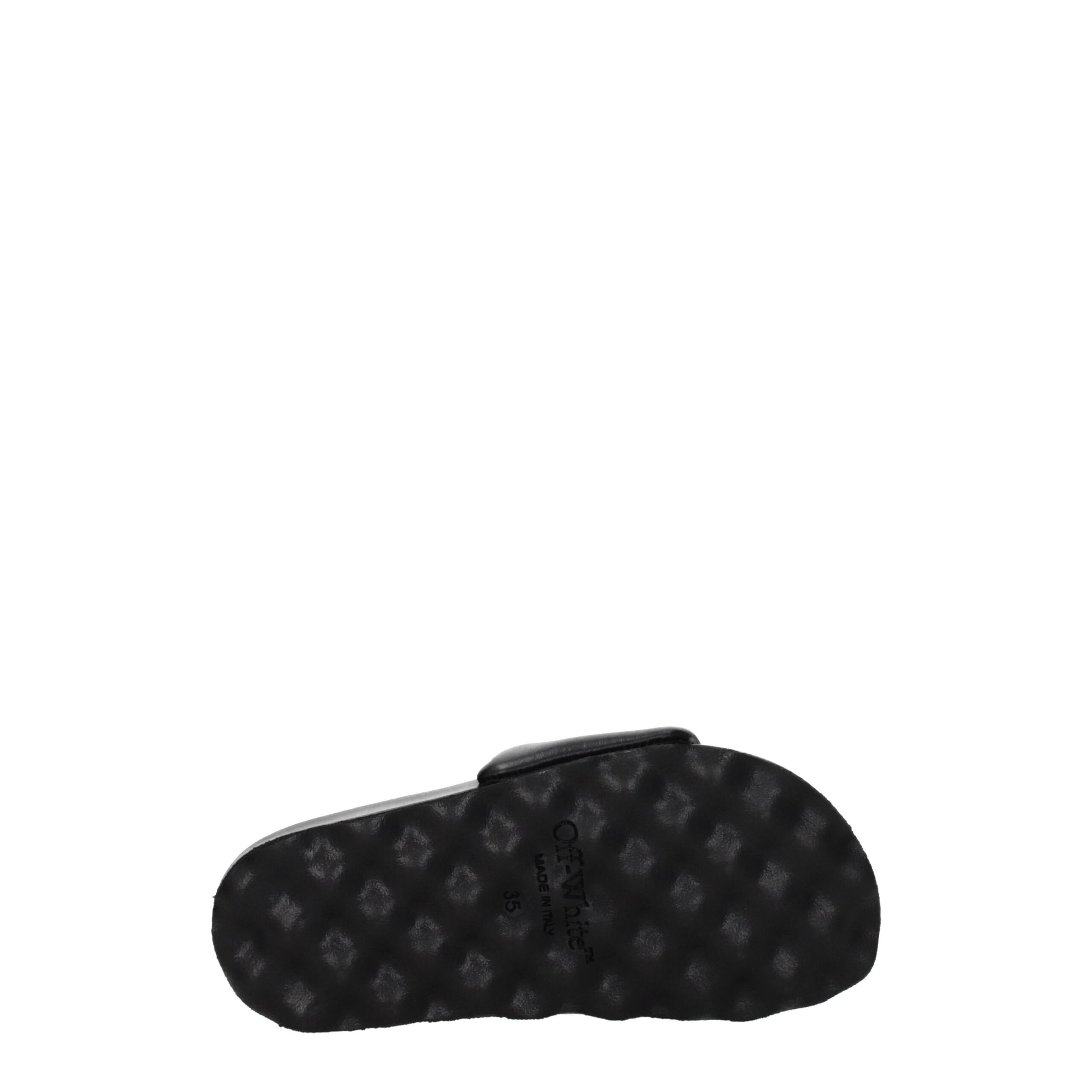 Off-White Black Leather Slippers - Image 5