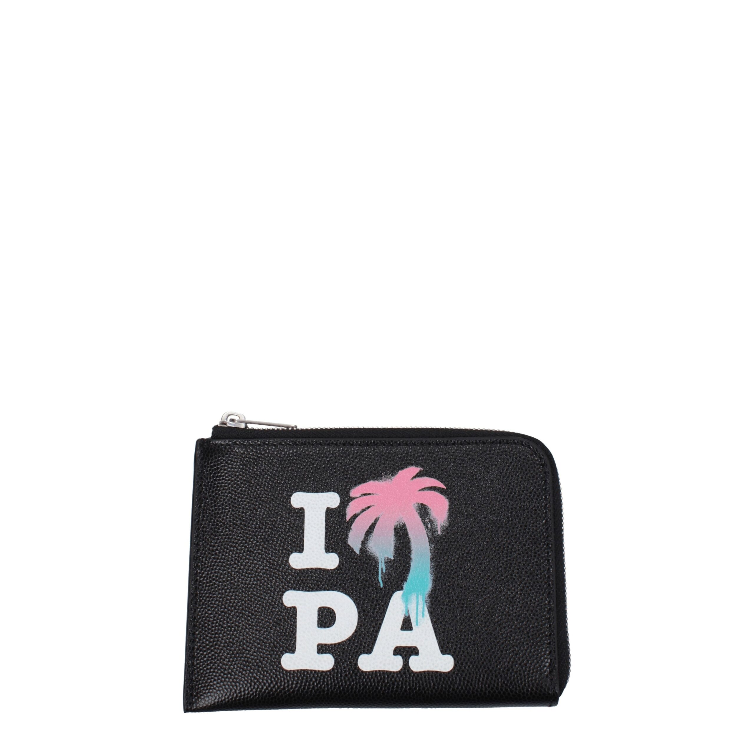 Palm Angels Black Leather Cardholder