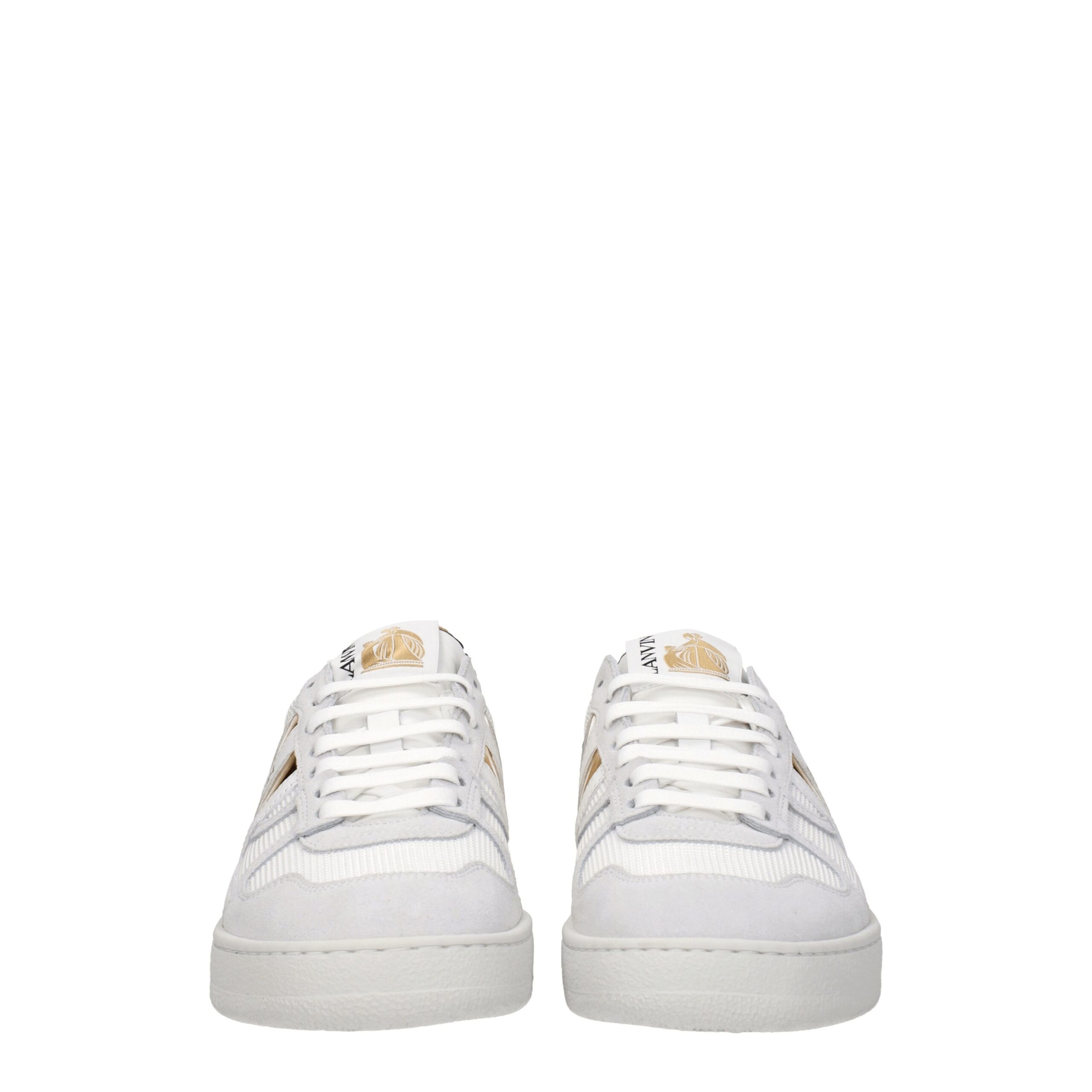 Lanvin White Fabric Low Top Sneakers - Image 3