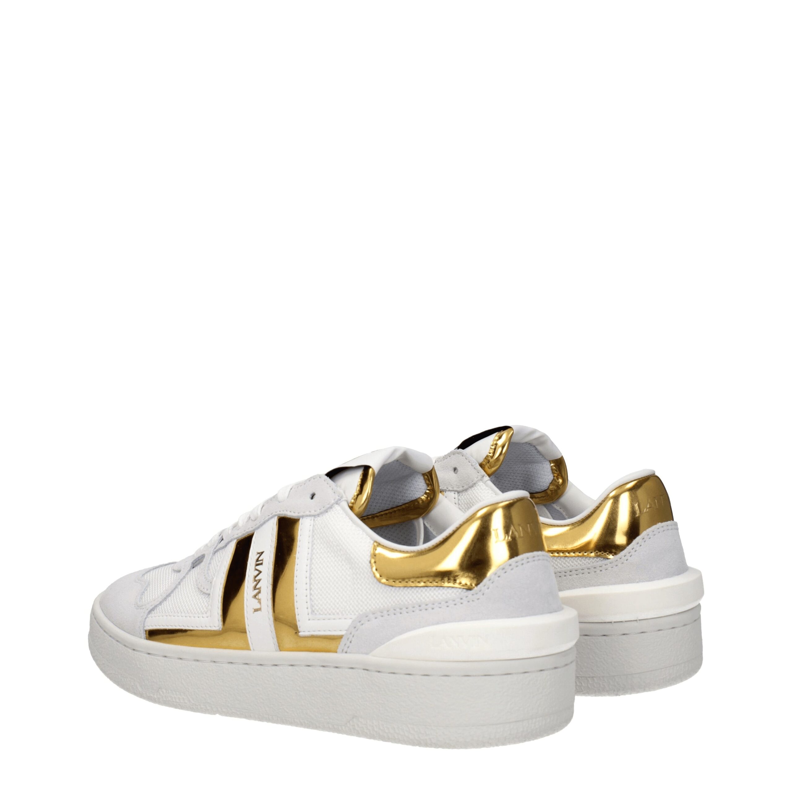 Lanvin White Fabric Low Top Sneakers - Image 4