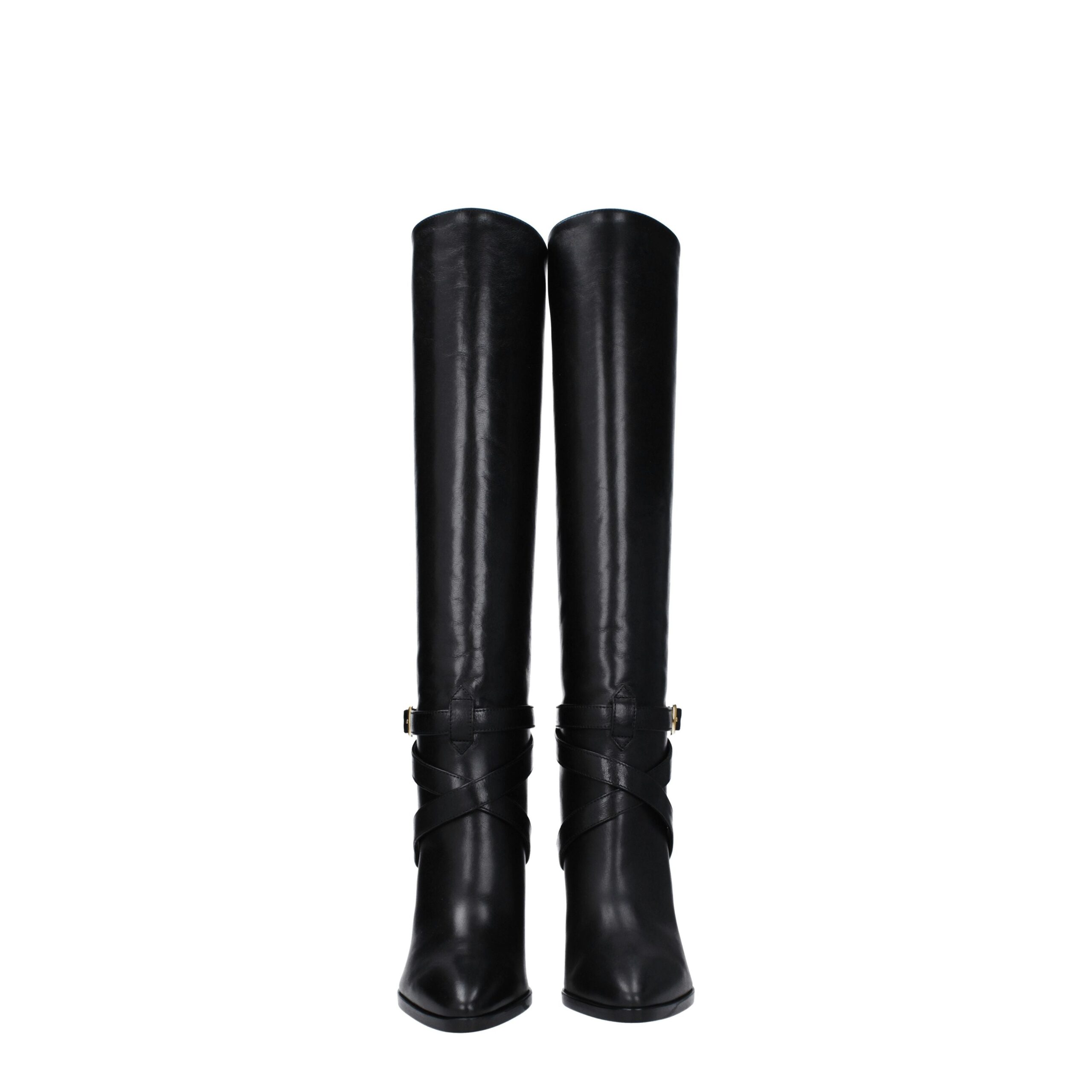 Celine Black Leather High Heel Boots - Image 3