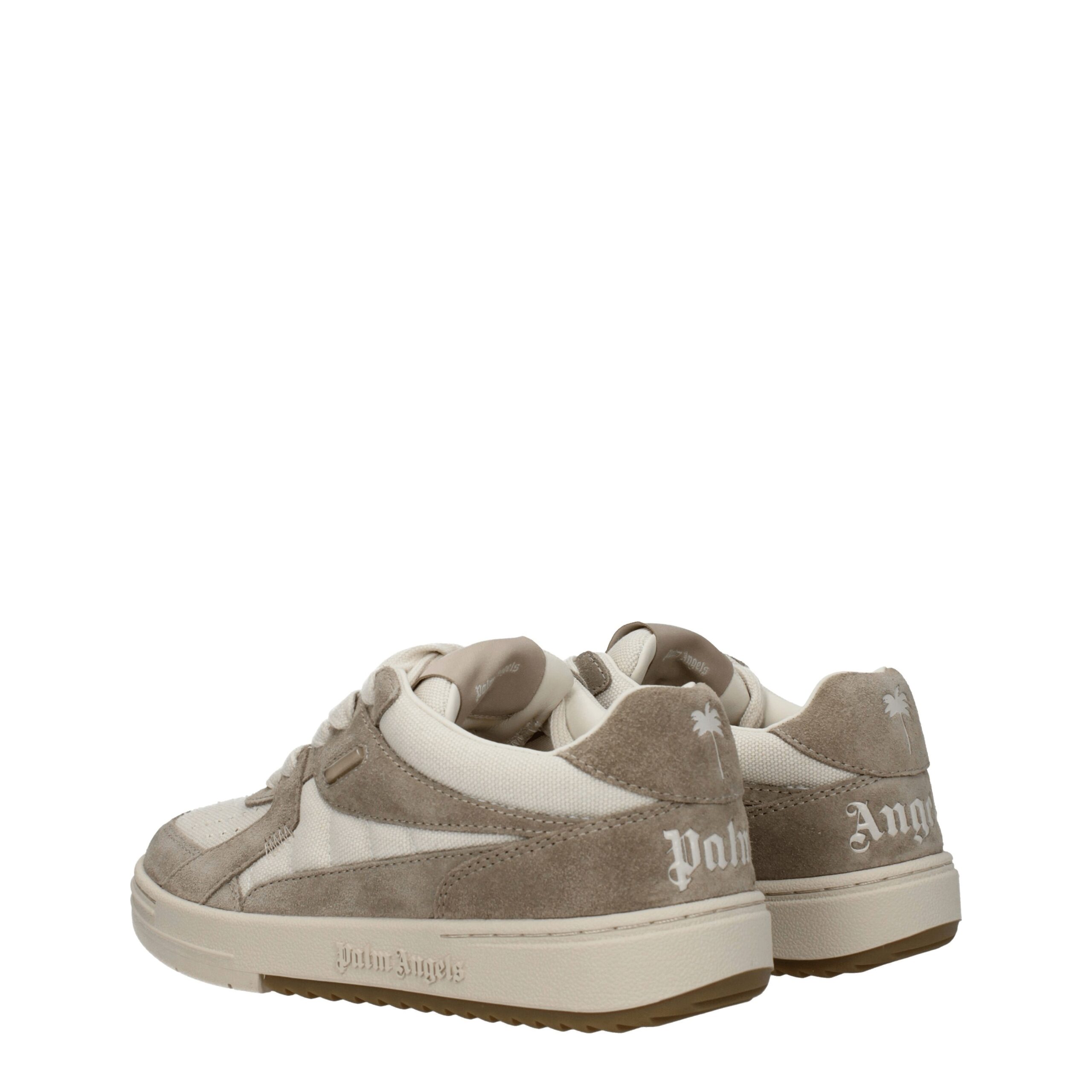 Palm Angels Beige Fabric Low Top Sneakers - Image 4