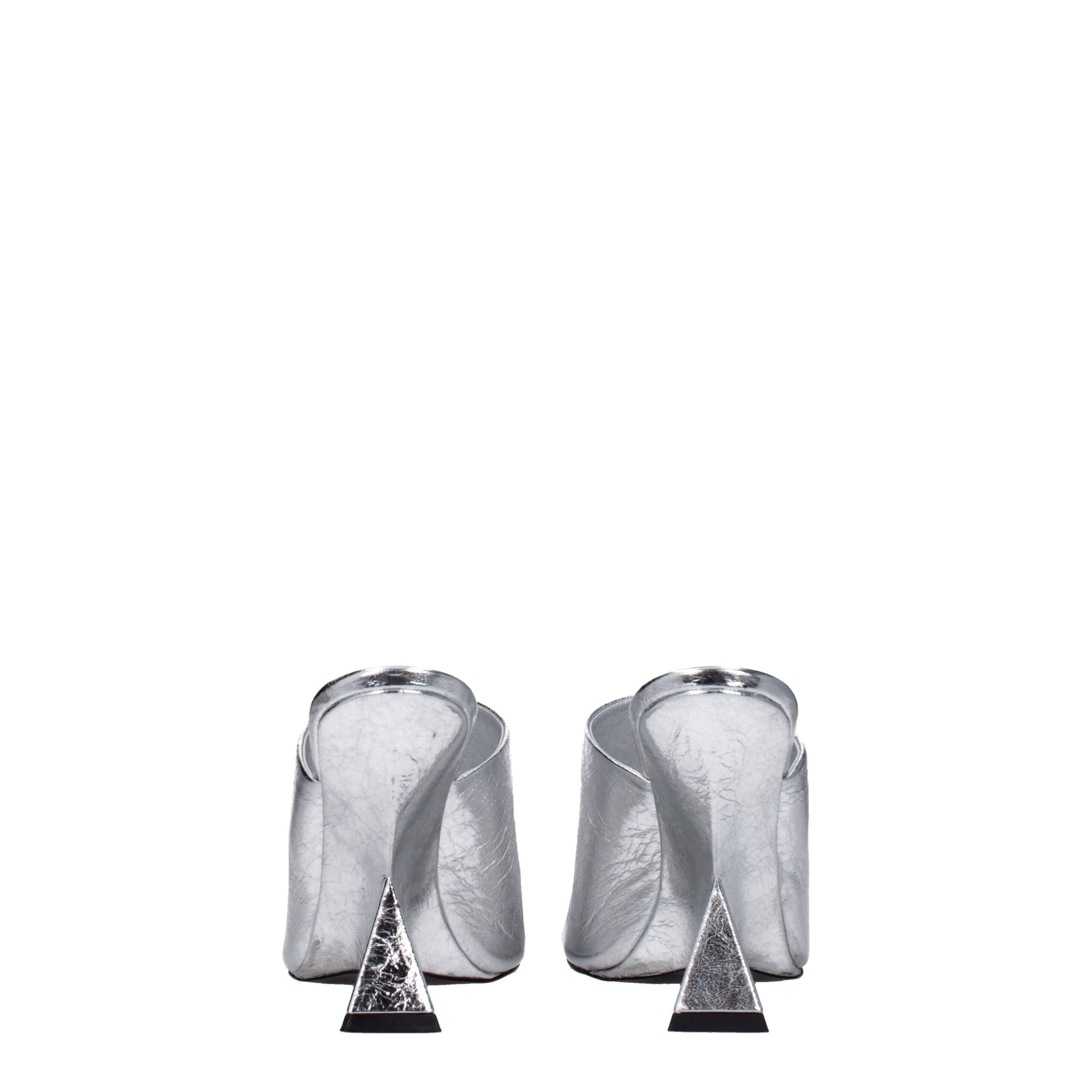 The Attico Gray Leather Platform Sandals - Image 5