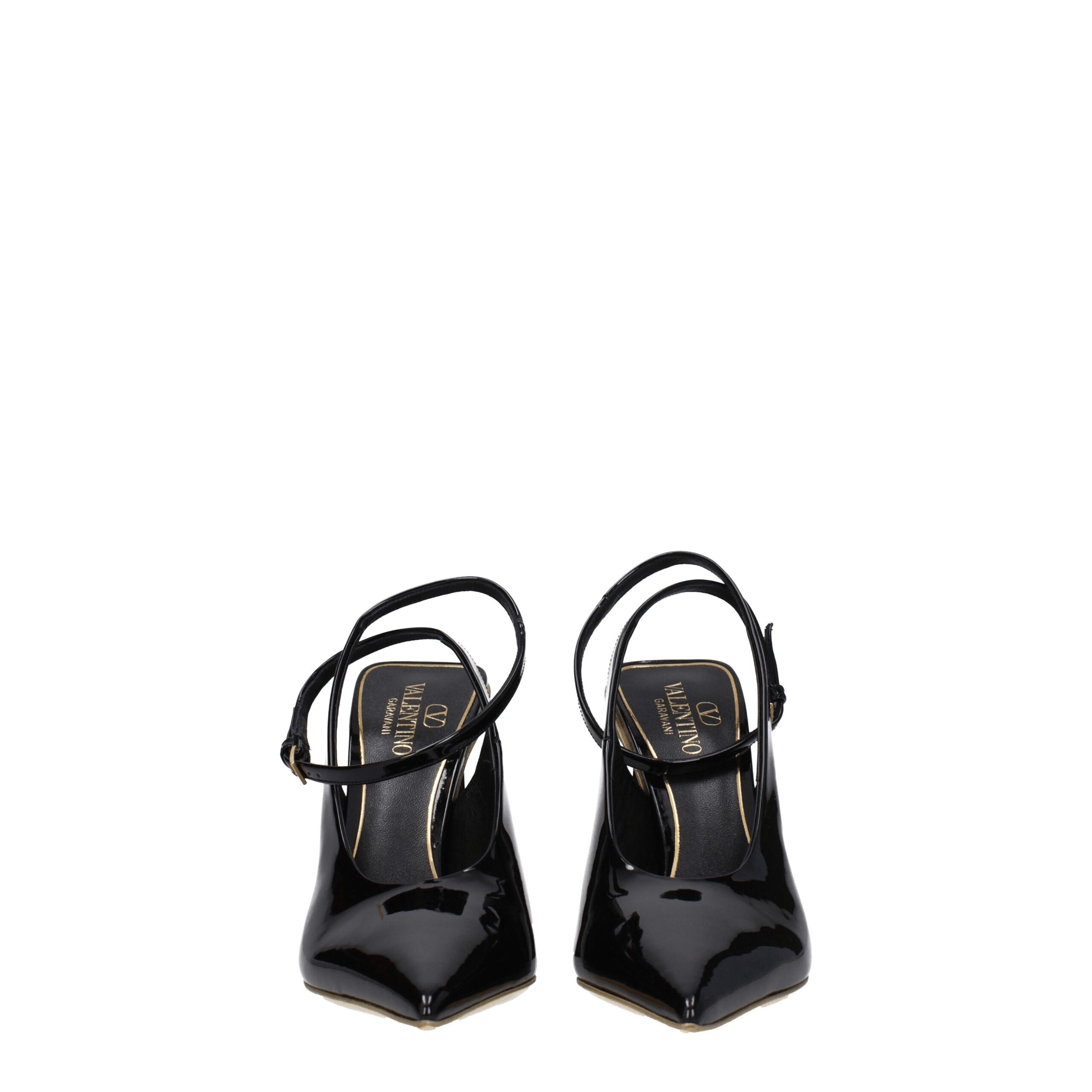 Valentino Garavani Black Leather Sandals - Image 3