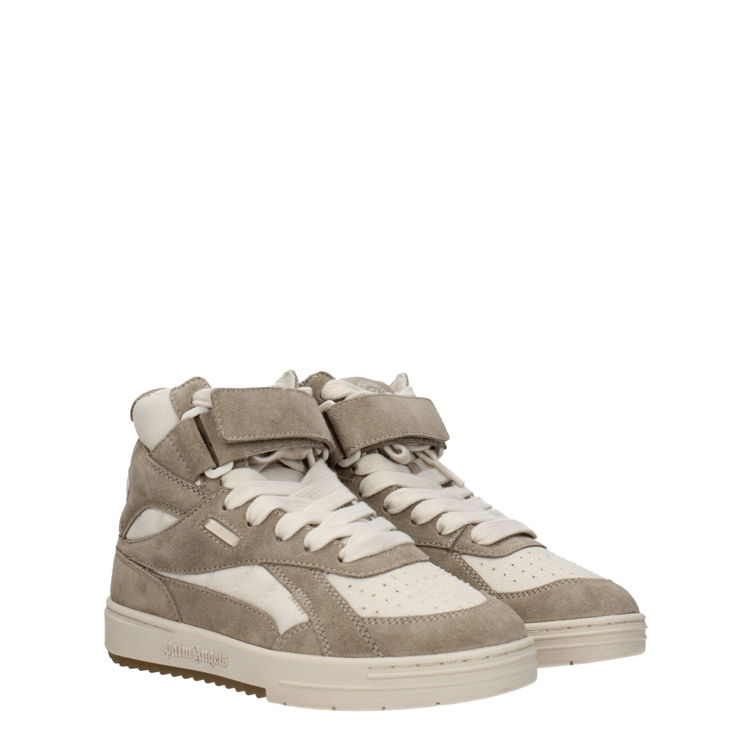 Palm Angels Beige Leather High Top Sneakers - Image 2